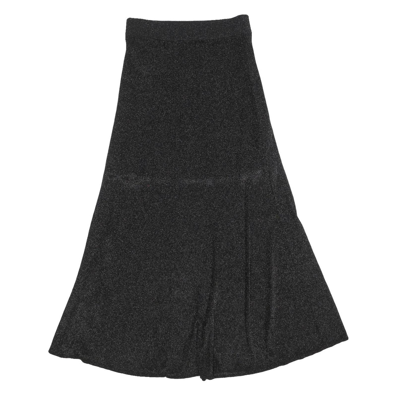 COS Womens Black Flare Midi Polyester Blend Skirt Size S Elegant Stretch Refurbished - N/A refurbished available on Cerqular