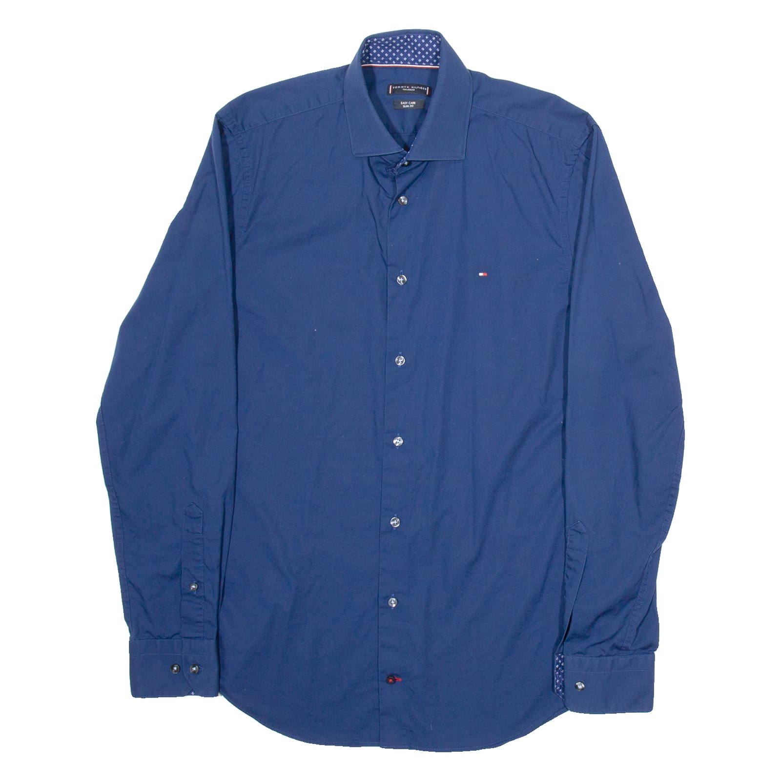 TOMMY HILFIGER Slim Fit Mens Plain Shirt Blue Long Sleeve M Refurbished - N/A refurbished available on Cerqular