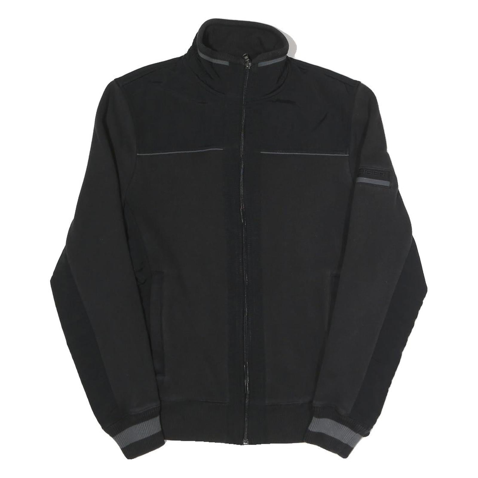 TOMMY HILFIGER Mens Black Cotton Blend Jacket S Zip Closure Plain Lightweight Refurbished - N/A refurbished available on Cerqular