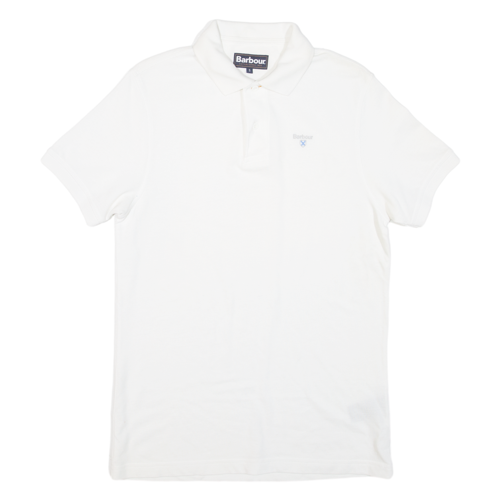 BARBOUR Mens Polo Shirt White S Refurbished - N/A refurbished available on Cerqular