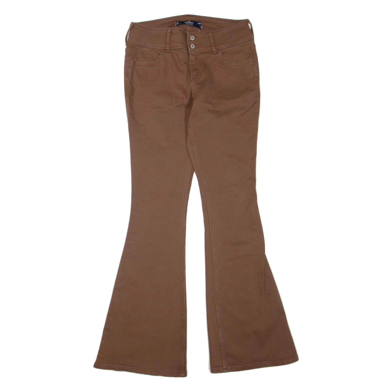 HOLLISTER Womens Trousers Brown Regular Flared W26 L32 Refurbished - N/A refurbished available on Cerqular