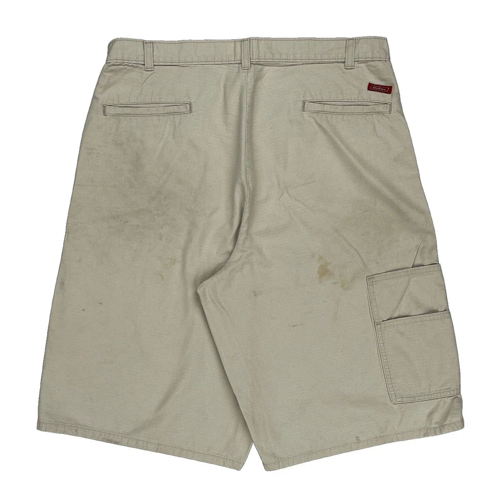 Dickies Cargo Shorts - 35W 13L Beige Cotton Refurbished - Thrifted (note: this is a term often used to describe second- refurbished available on Cerqular