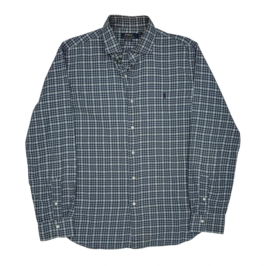 Polo By Ralph Lauren Checked Shirt - XL Purple Cotton Refurbished - Thrifted (note: this is a term often used to describe second- refurbished available on Cerqular