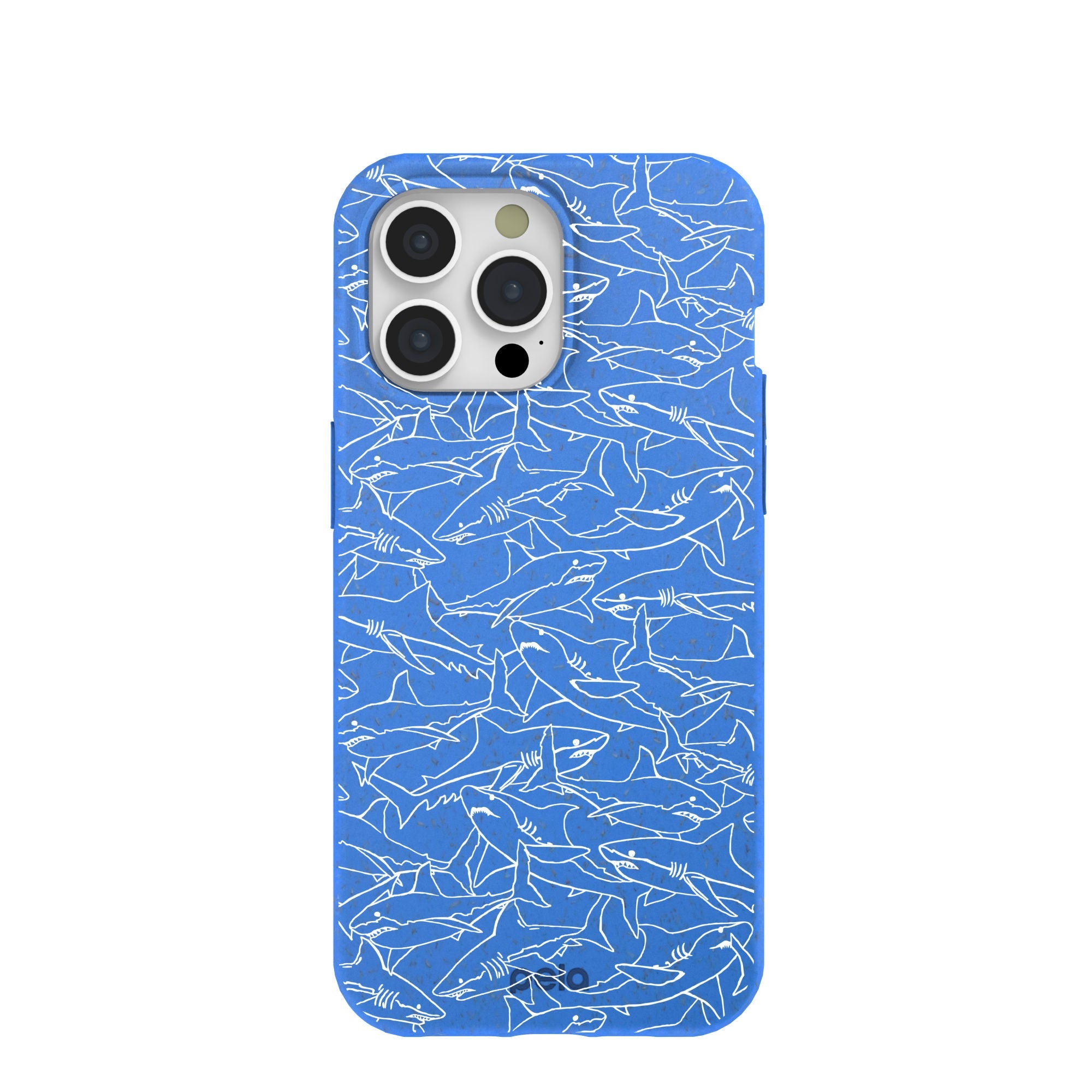 Electric Blue Shark Frenzy iPhone 15 Pro Max Case Refurbished - Pela Case refurbished available on Cerqular