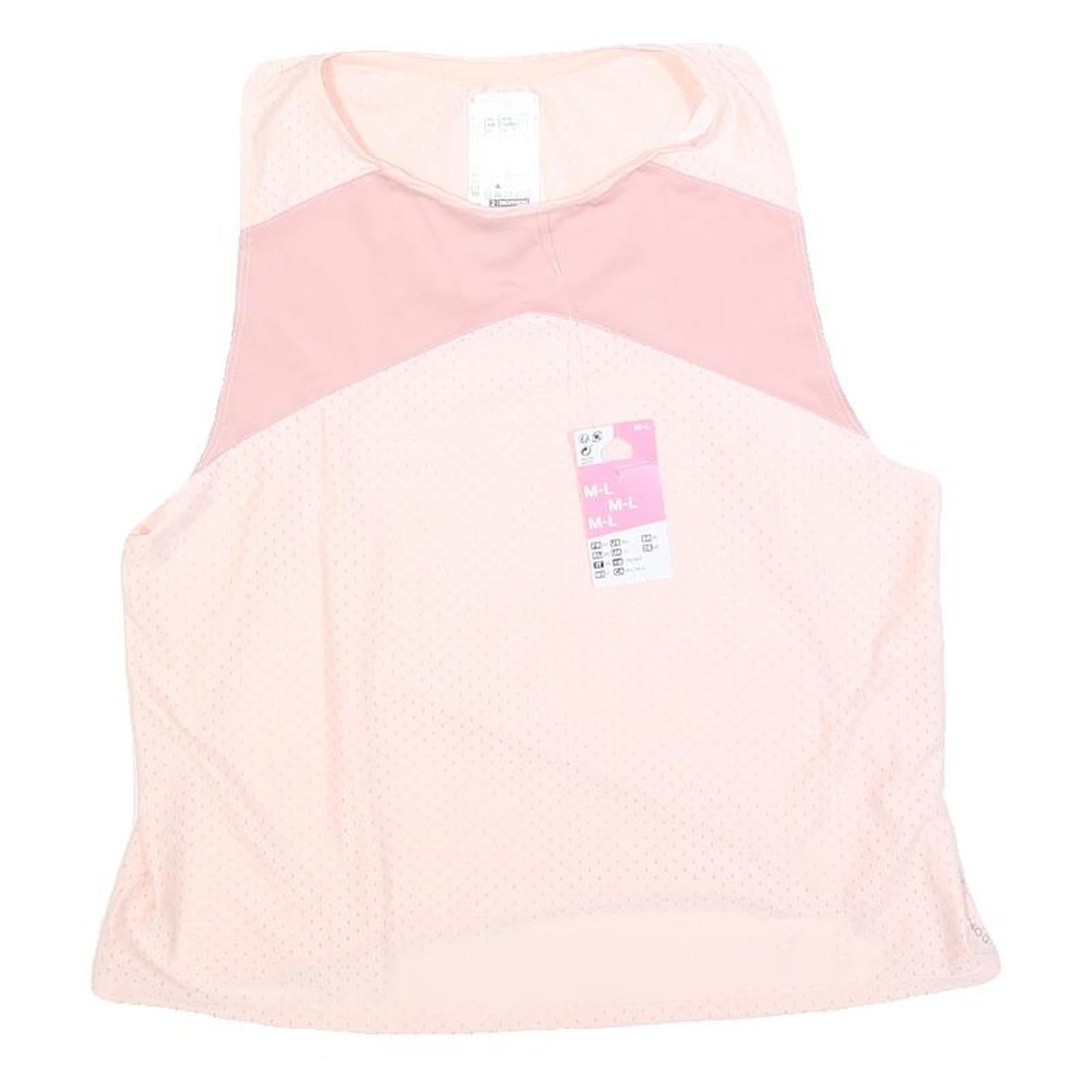 DOMYOS Womens Pink & Light Pink Sporty Sleeveless Round Neck T-Shirt M Refurbished - N/A refurbished available on Cerqular