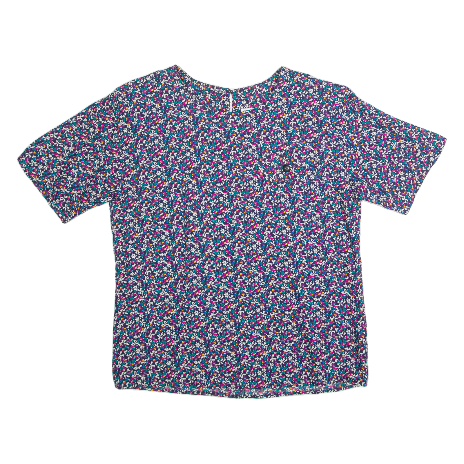 NORTON MCNAUGHTON Womens Printed Blouse Blue 90s Crazy Pattern M Refurbished - N/A refurbished available on Cerqular