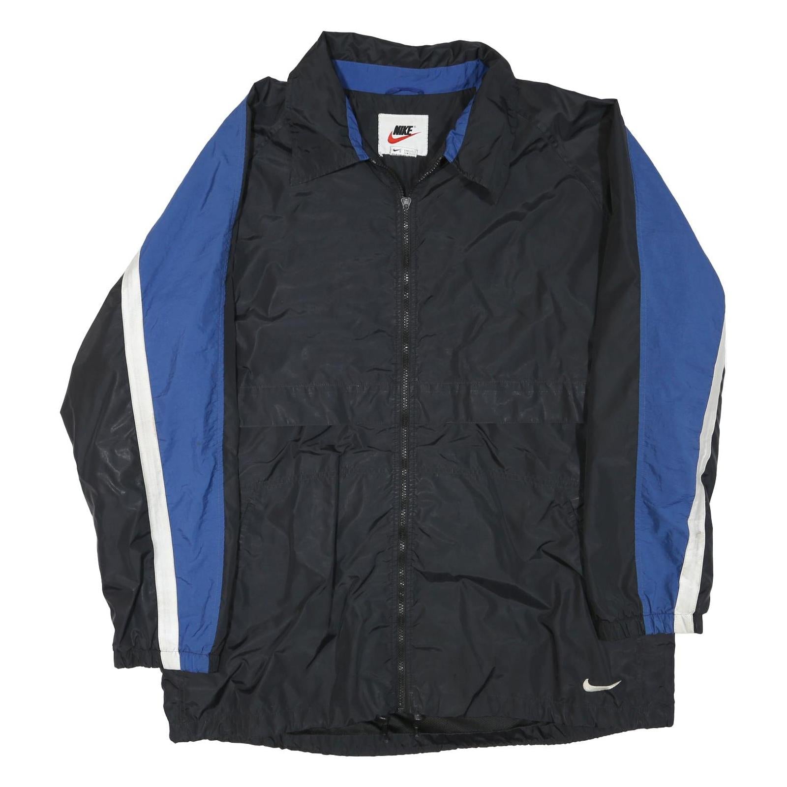 NIKE Mens Black & Blue Zip Front Polyester Blend Jacket XL Lightweight Refurbished - N/A refurbished available on Cerqular