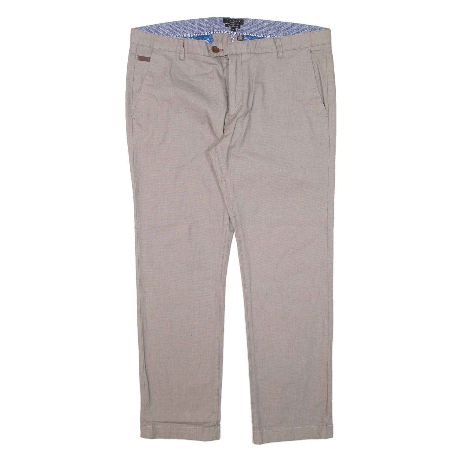 TED BAKER Mens Trousers Beige Slim Straight W38 L28 Refurbished - N/A refurbished available on Cerqular
