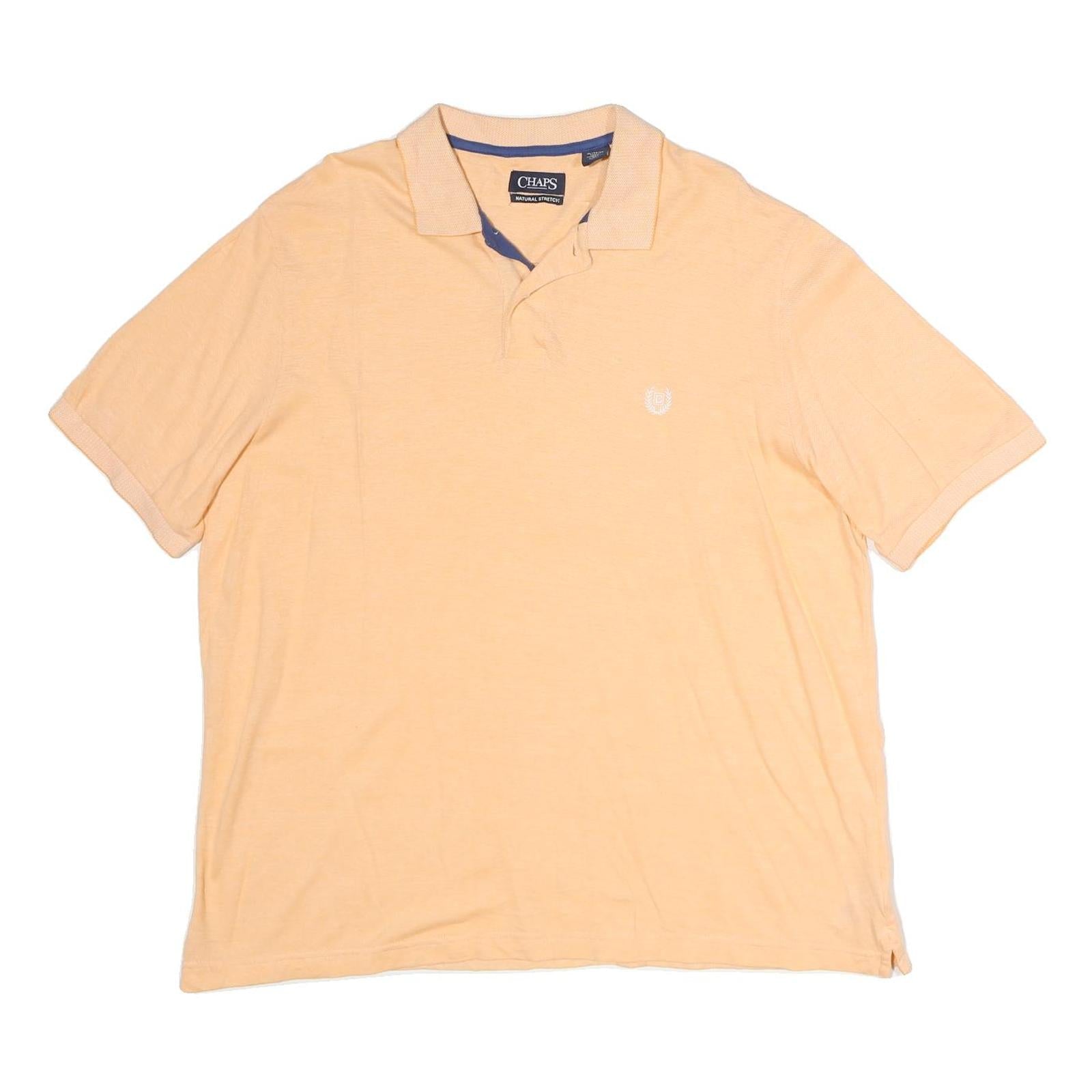 CHAPS Mens Peach Short Sleeve Plain Cotton Polo Shirt XL Classic Fit Refurbished - N/A refurbished available on Cerqular