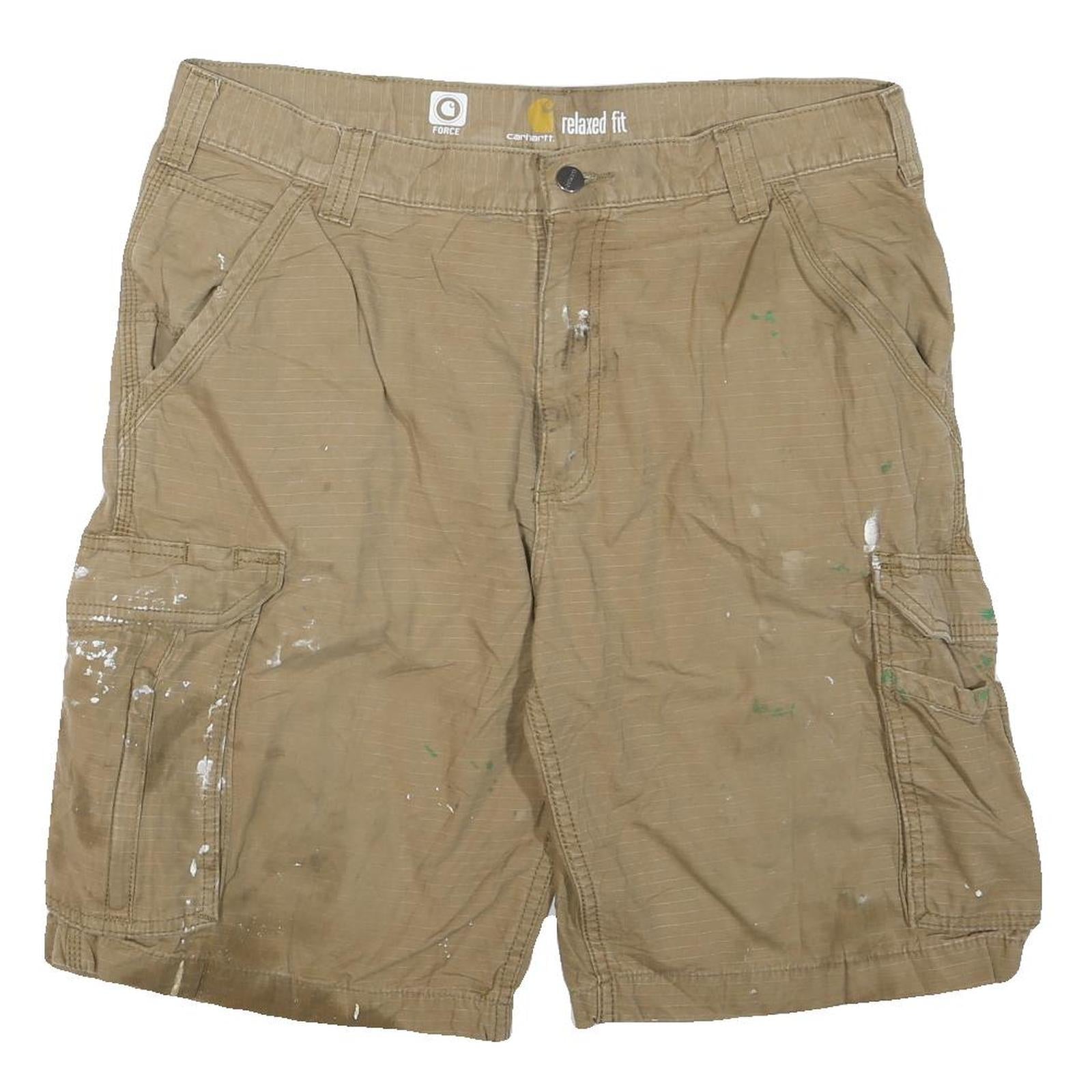 CARHARTT Mens Shorts Beige Cargo Relaxed Fit L W36 Workwear Cotton Blend Refurbished - N/A refurbished available on Cerqular