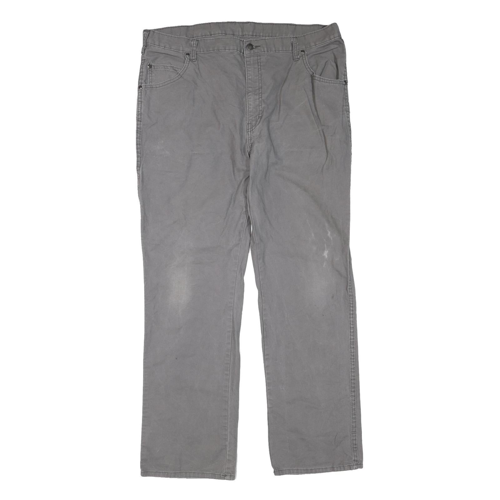 DICKIES Mens Jeans Grey Regular Straight Denim Good W40 L32 Workwear Zip Refurbished - N/A refurbished available on Cerqular