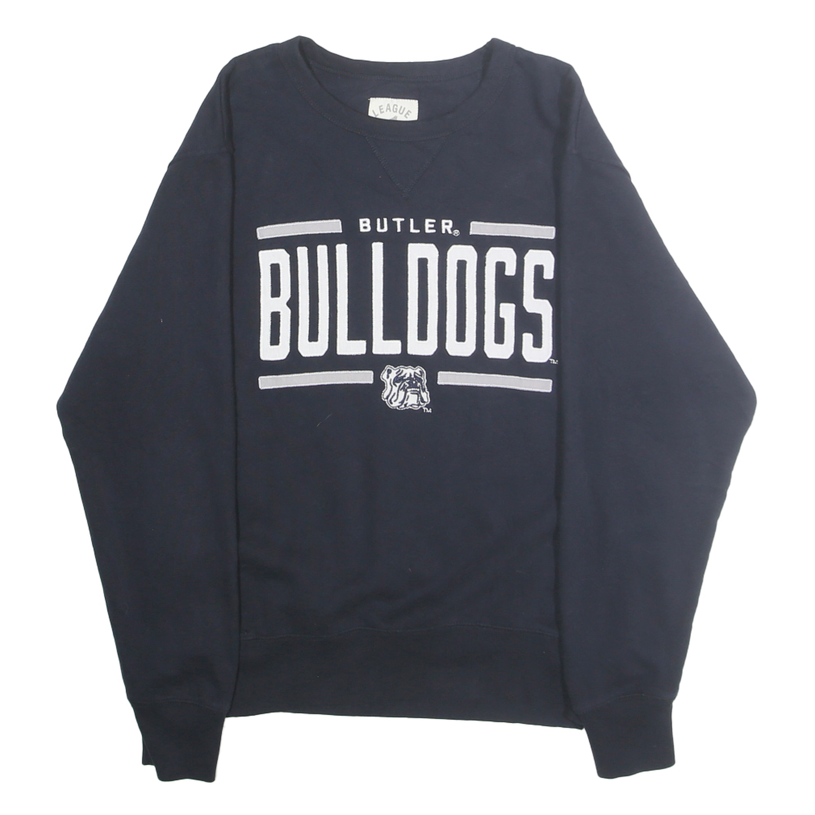 LEAGUE Mens Navy Blue Bulldogs Crew Neck M Cotton Blend Pullover Sweatshirt Refurbished - N/A refurbished available on Cerqular