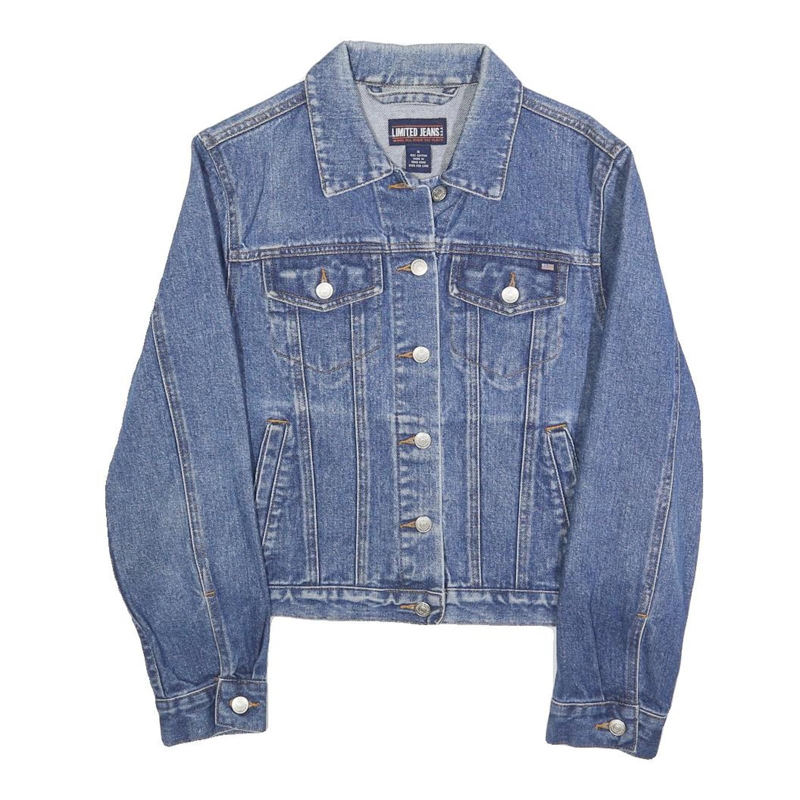 LIMITED JEANS Womens Blue Denim Cotton Button Jacket S Classic Vintage Style Refurbished - N/A refurbished available on Cerqular