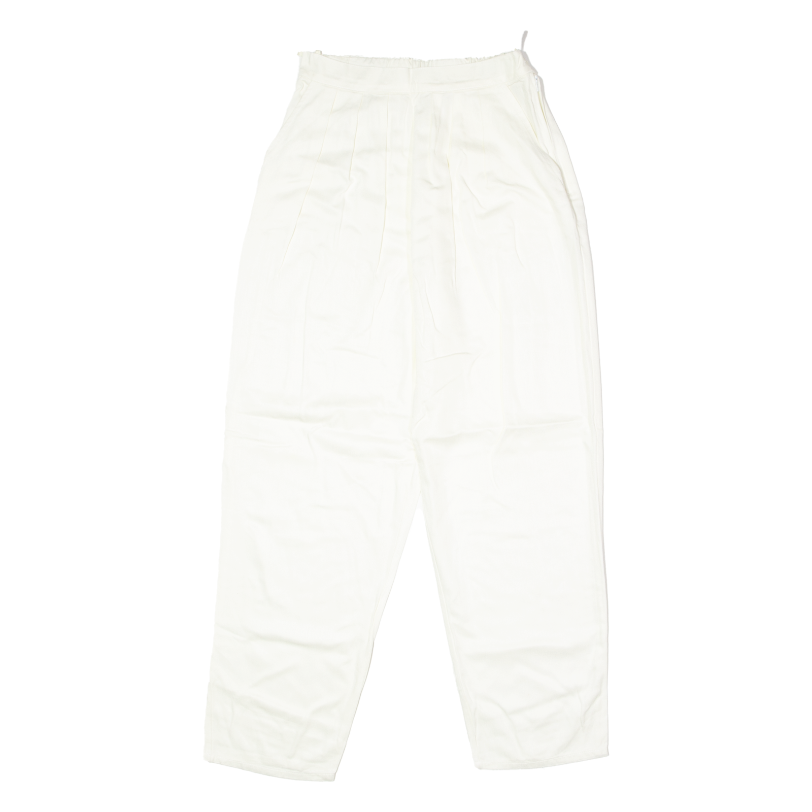 Pleated Womens Trousers Cream Slim Wide-Leg 90s Viscose W24 L25 Refurbished - N/A refurbished available on Cerqular