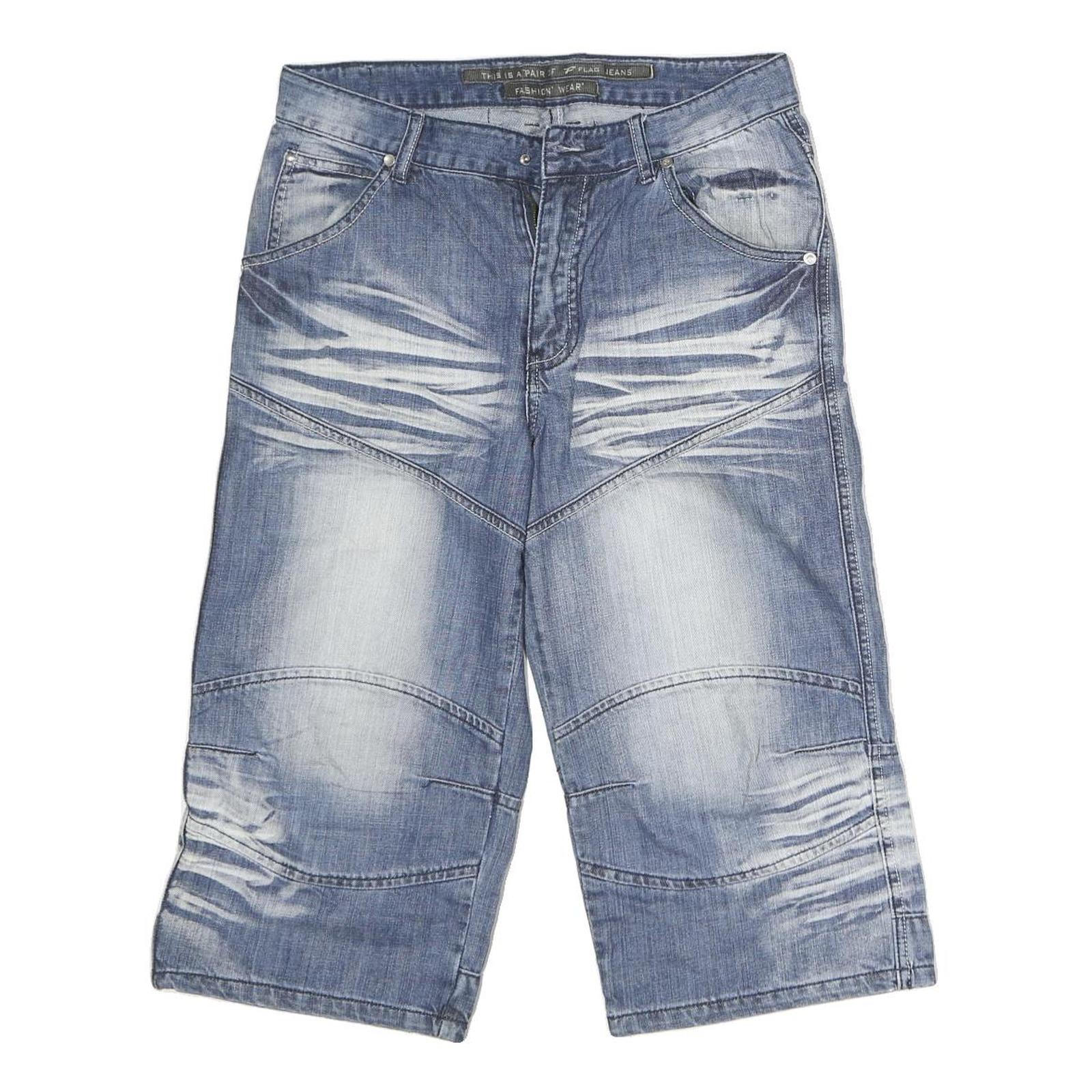 FLAG JEANS Mens Denim Shorts Blue L W32 Relaxed Fit Casual Faded Wash Refurbished - N/A refurbished available on Cerqular