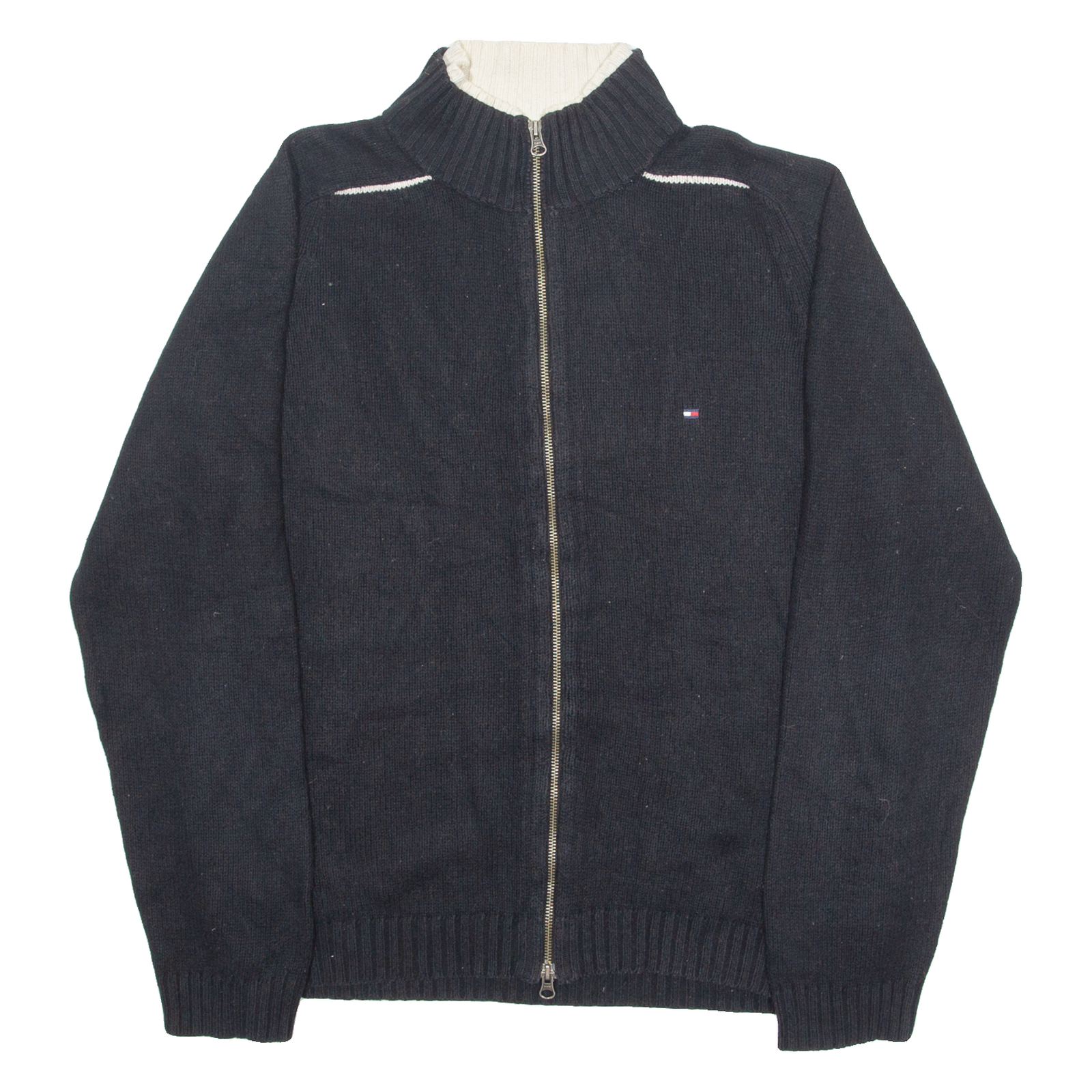 TOMMY HILFIGER Mens Jumper Black High Neck Tight Knit L Refurbished - N/A refurbished available on Cerqular