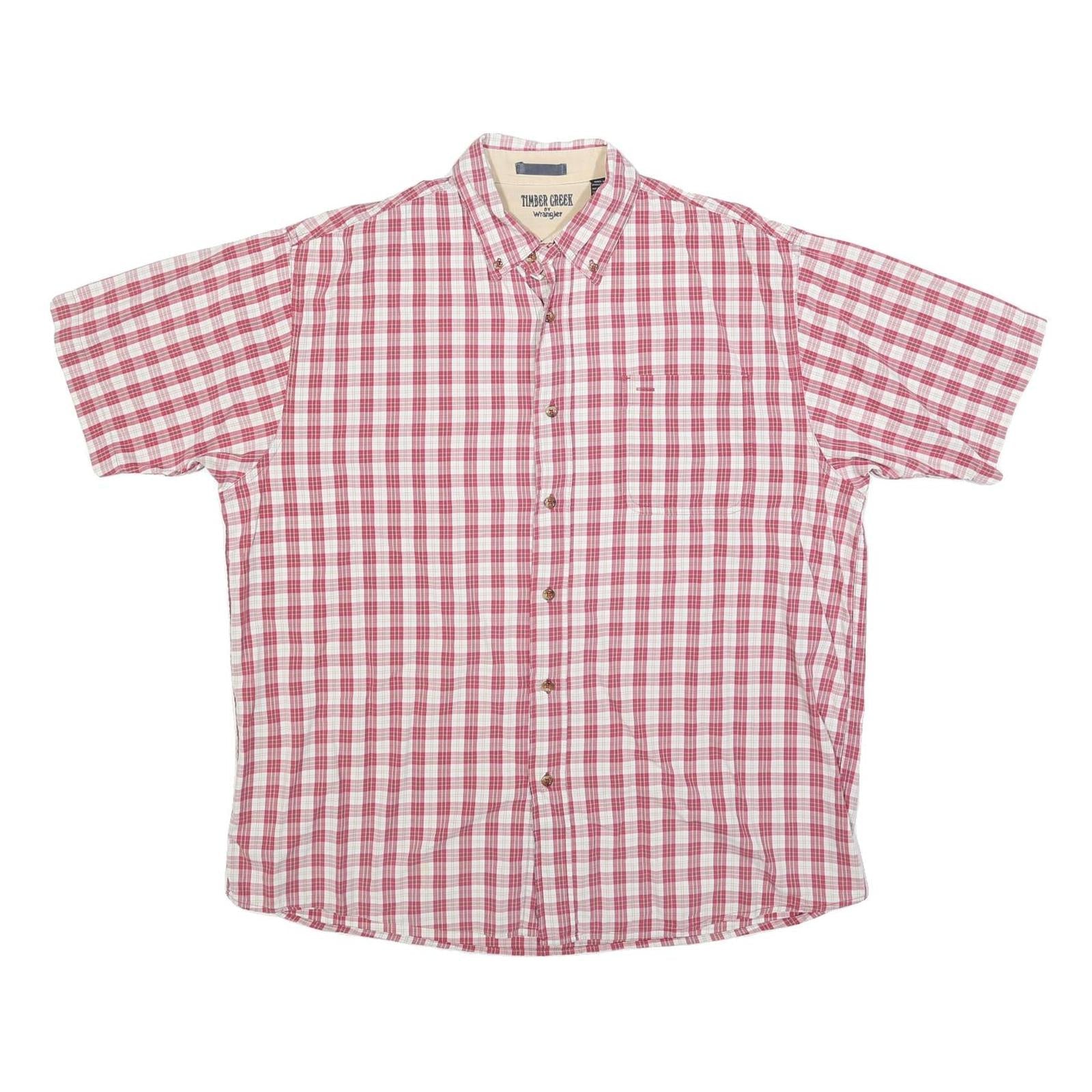 WRANGLER Mens Red & White Check Shirt L Casual Cotton Blend Button-Down Refurbished - N/A refurbished available on Cerqular