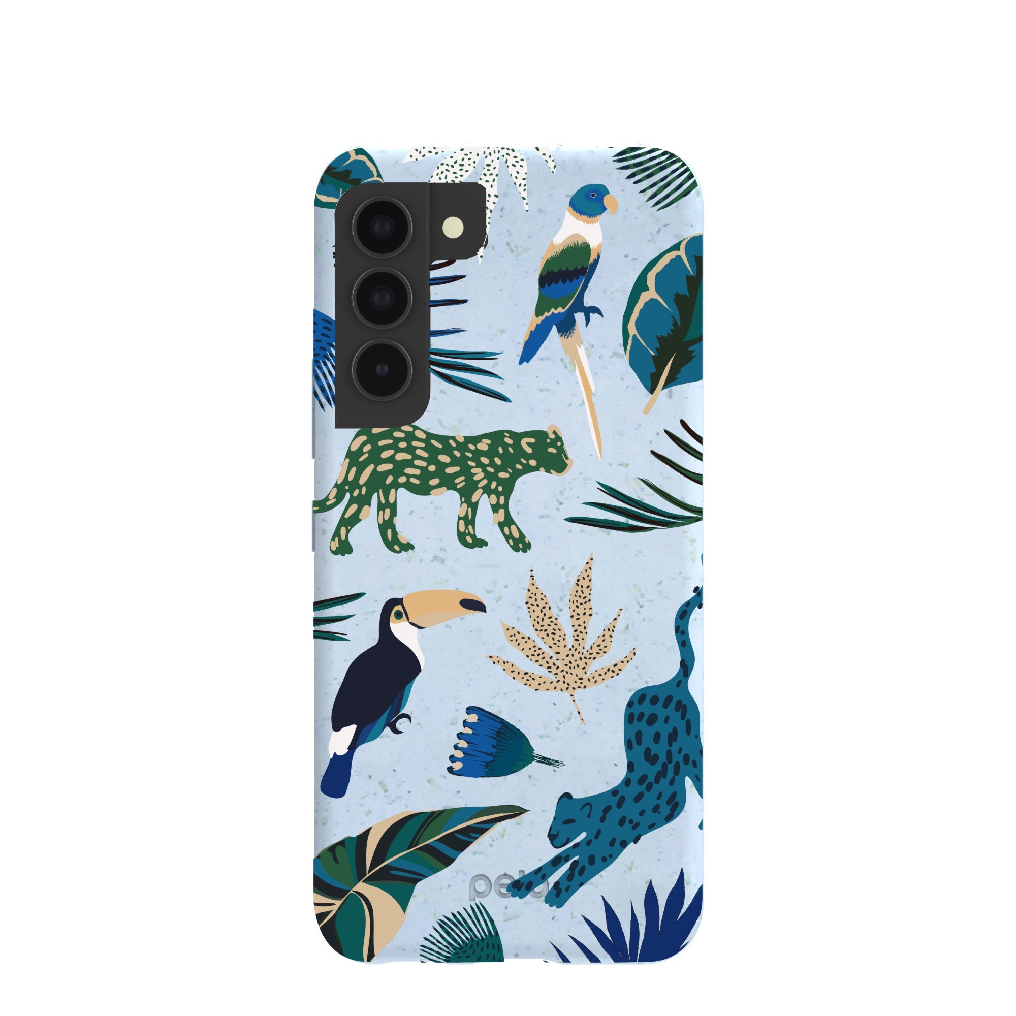 Powder Blue Tropical Rainforest Samsung Galaxy S22 Case Refurbished - Pela Case refurbished available on Cerqular
