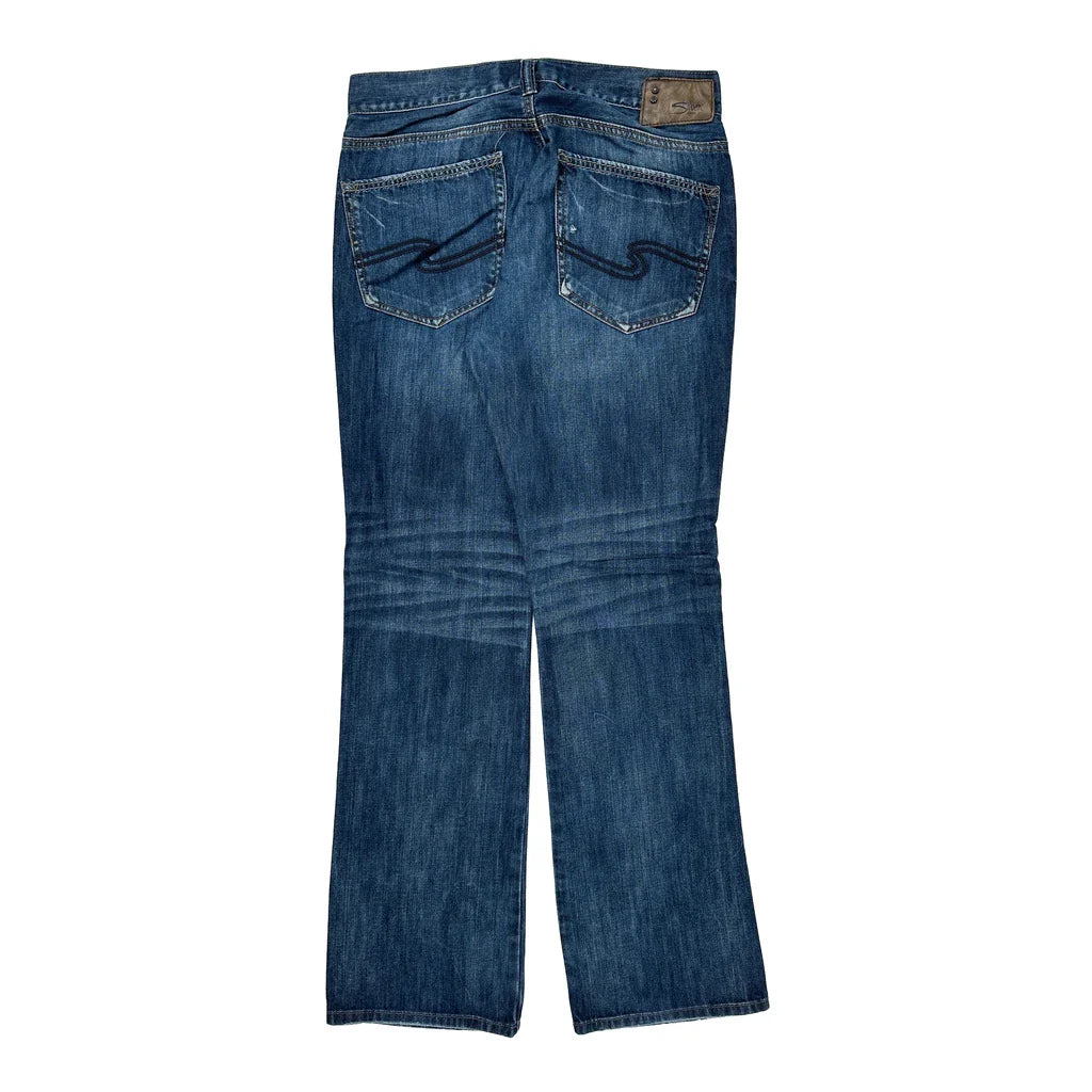 Silver Jeans - 33W 32L Blue Cotton Refurbished - Thrifted (note: this is a term often used to describe second- refurbished available on Cerqular