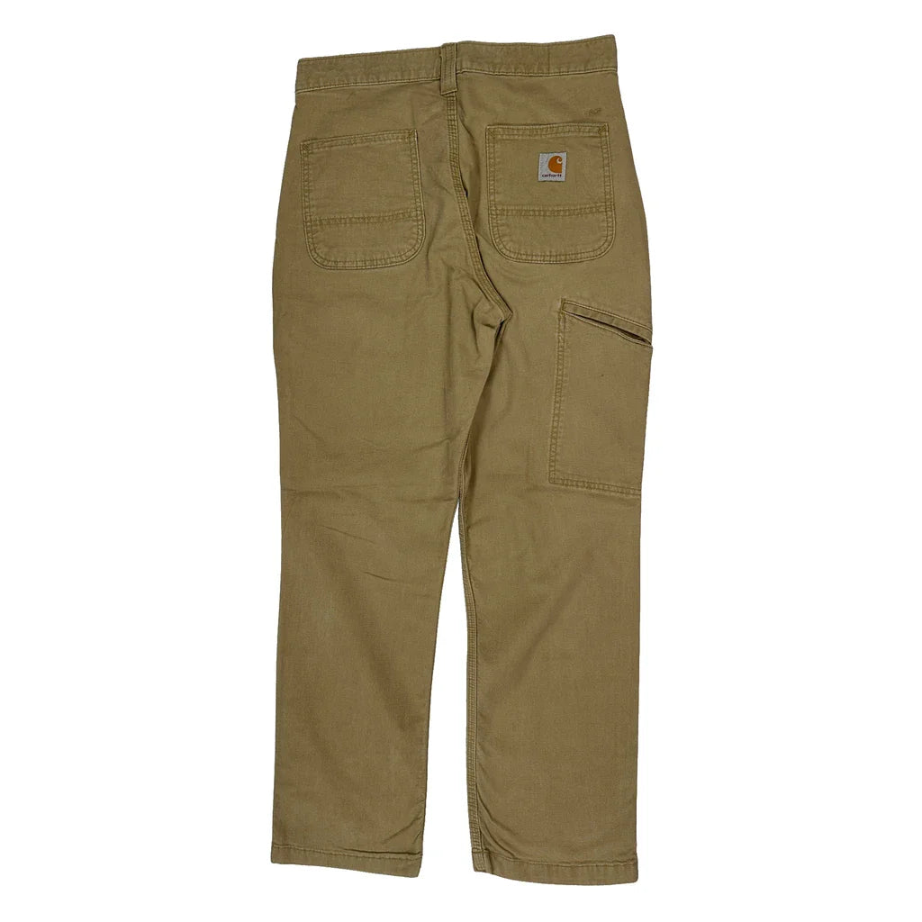 Carhartt Carpenter Trousers - 30W 30L Khaki Cotton Refurbished - Thrifted (note: this is a term often used to describe second- refurbished available on Cerqular