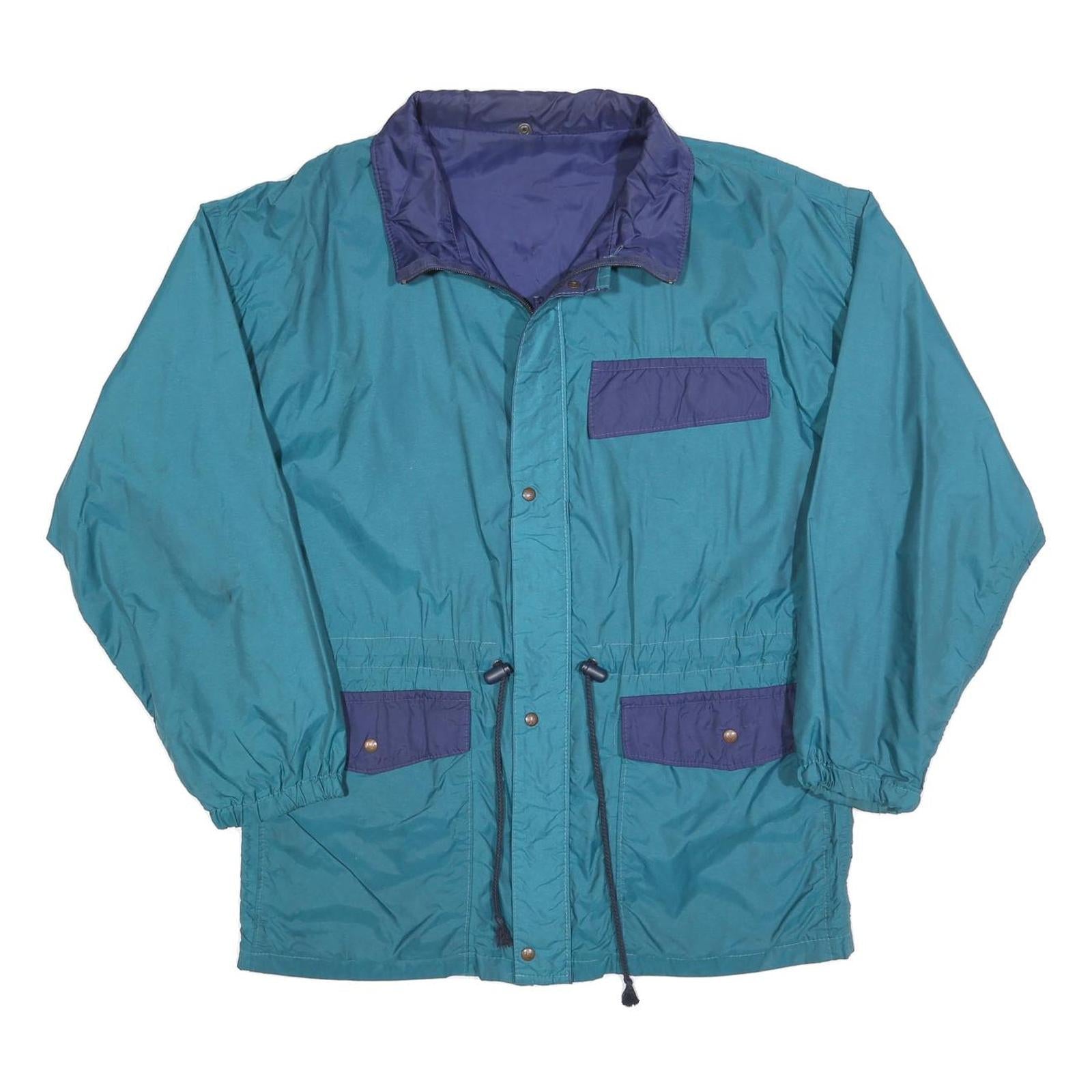 Mens Blue & Navy Zip Up Casual Polyester Blend Jacket M Windbreaker Lightweight Refurbished - N/A refurbished available on Cerqular