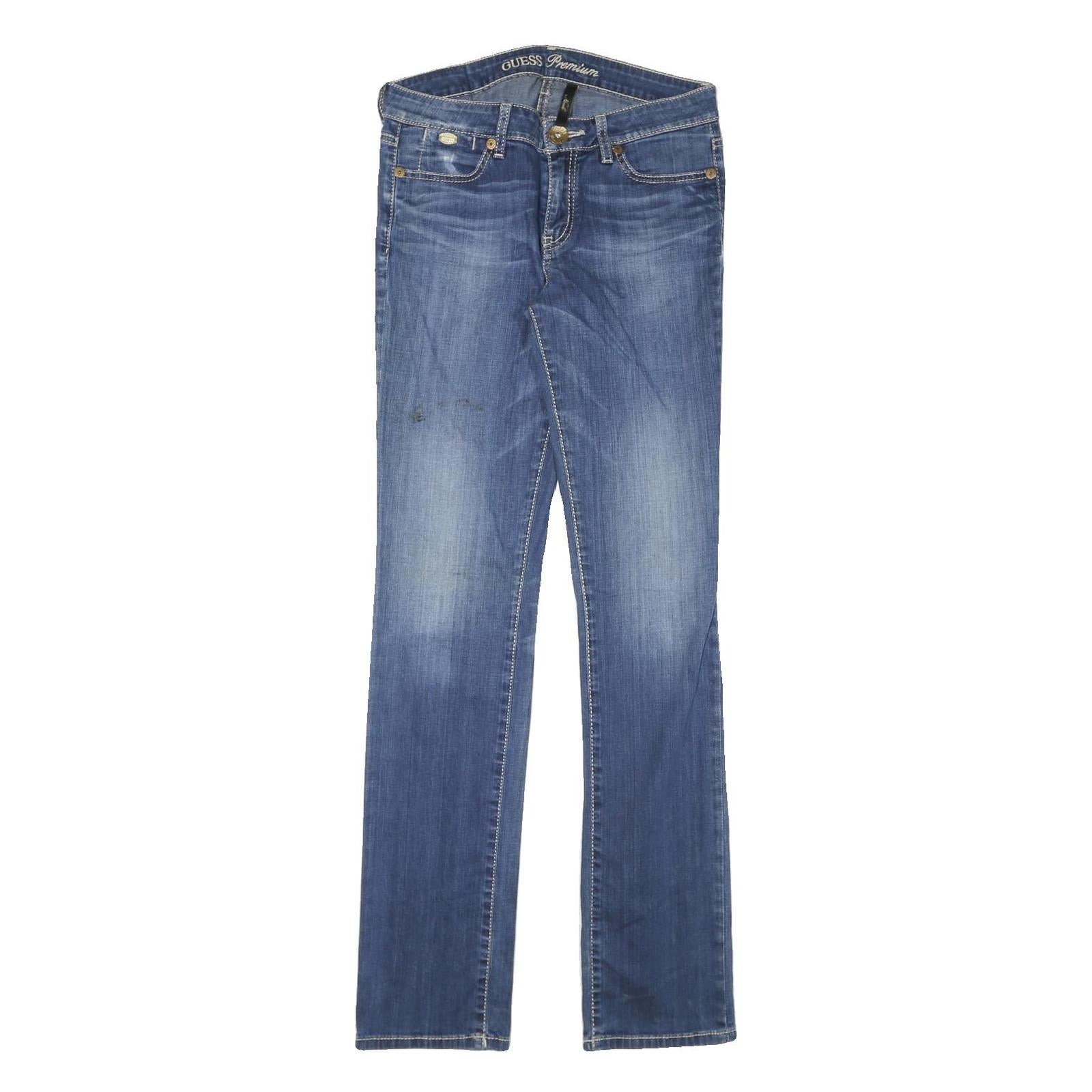 GUESS Womens Blue Regular Fit Denim Jeans W29 L33 Classic Zip Cotton Blend Refurbished - N/A refurbished available on Cerqular