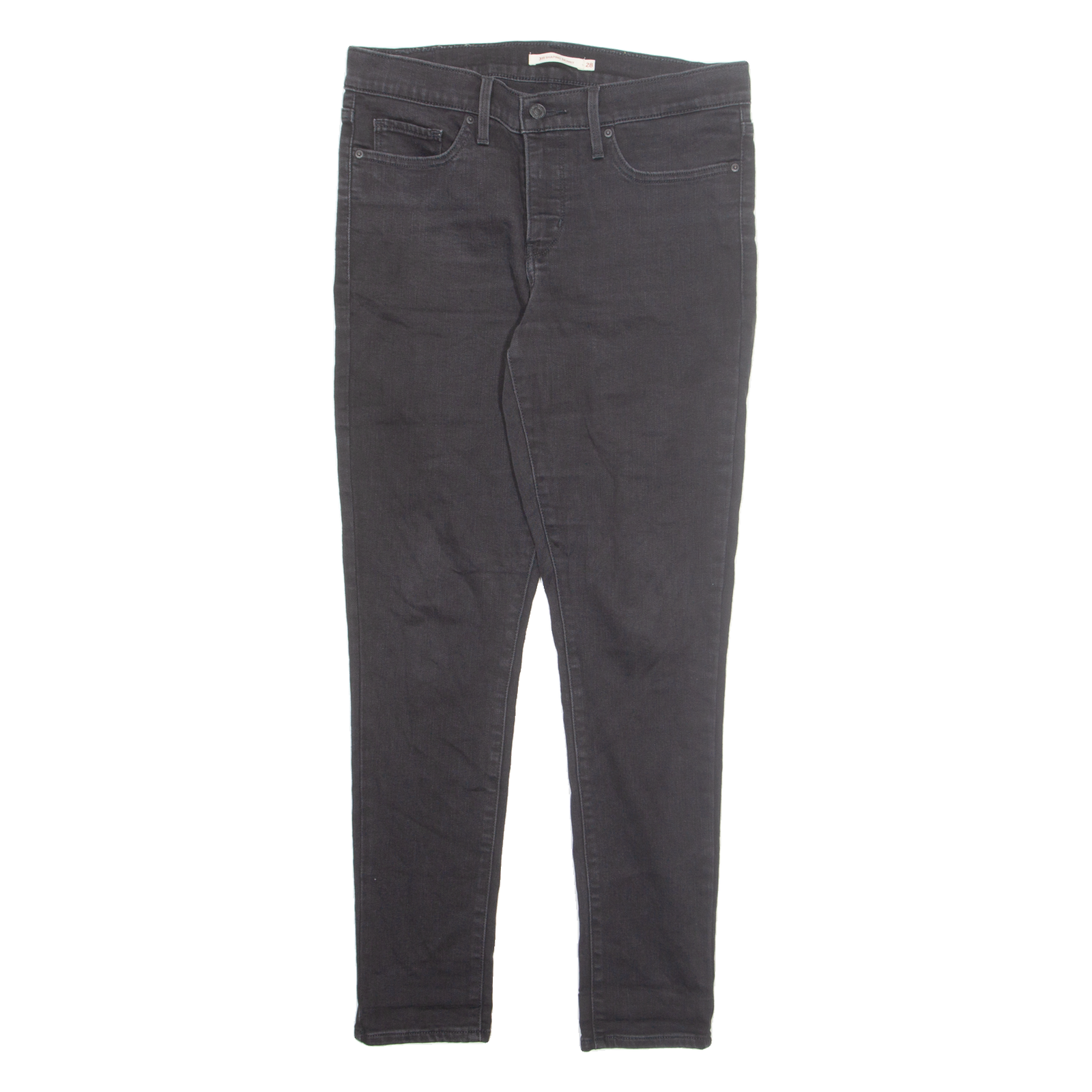 LEVI'S Womens Jeans Black Regular Straight W28 L26 Refurbished - N/A refurbished available on Cerqular