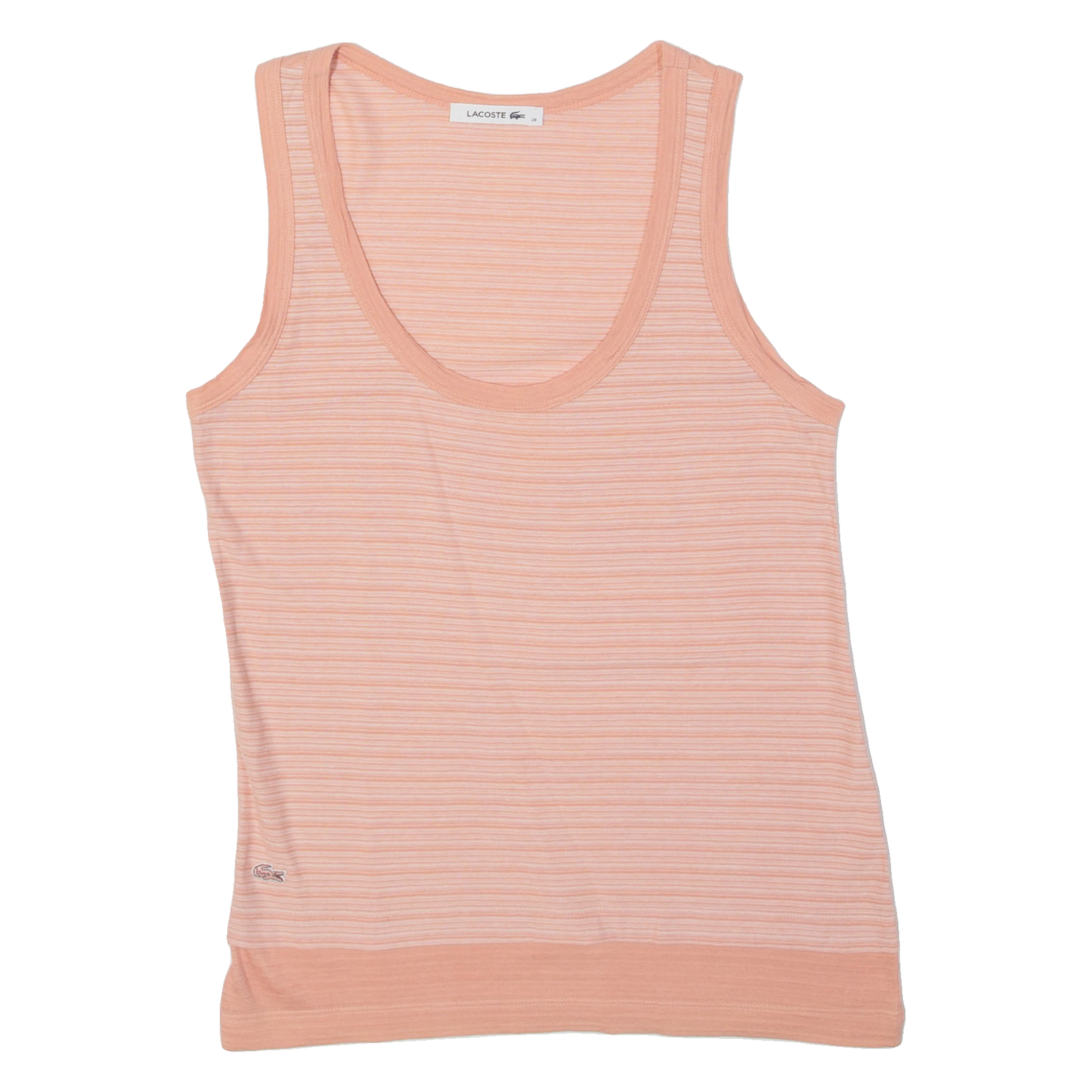 LACOSTE Striped Womens Vest Pink Sleeveless S Refurbished - N/A refurbished available on Cerqular