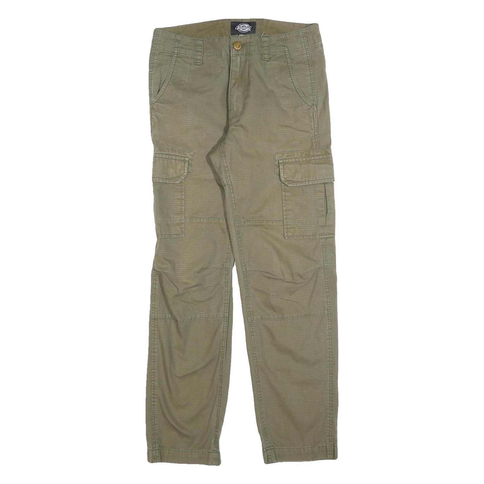 DICKIES Mens Cotton Blend Green Regular Straight Trousers W28 L30 Workwear Refurbished - N/A refurbished available on Cerqular