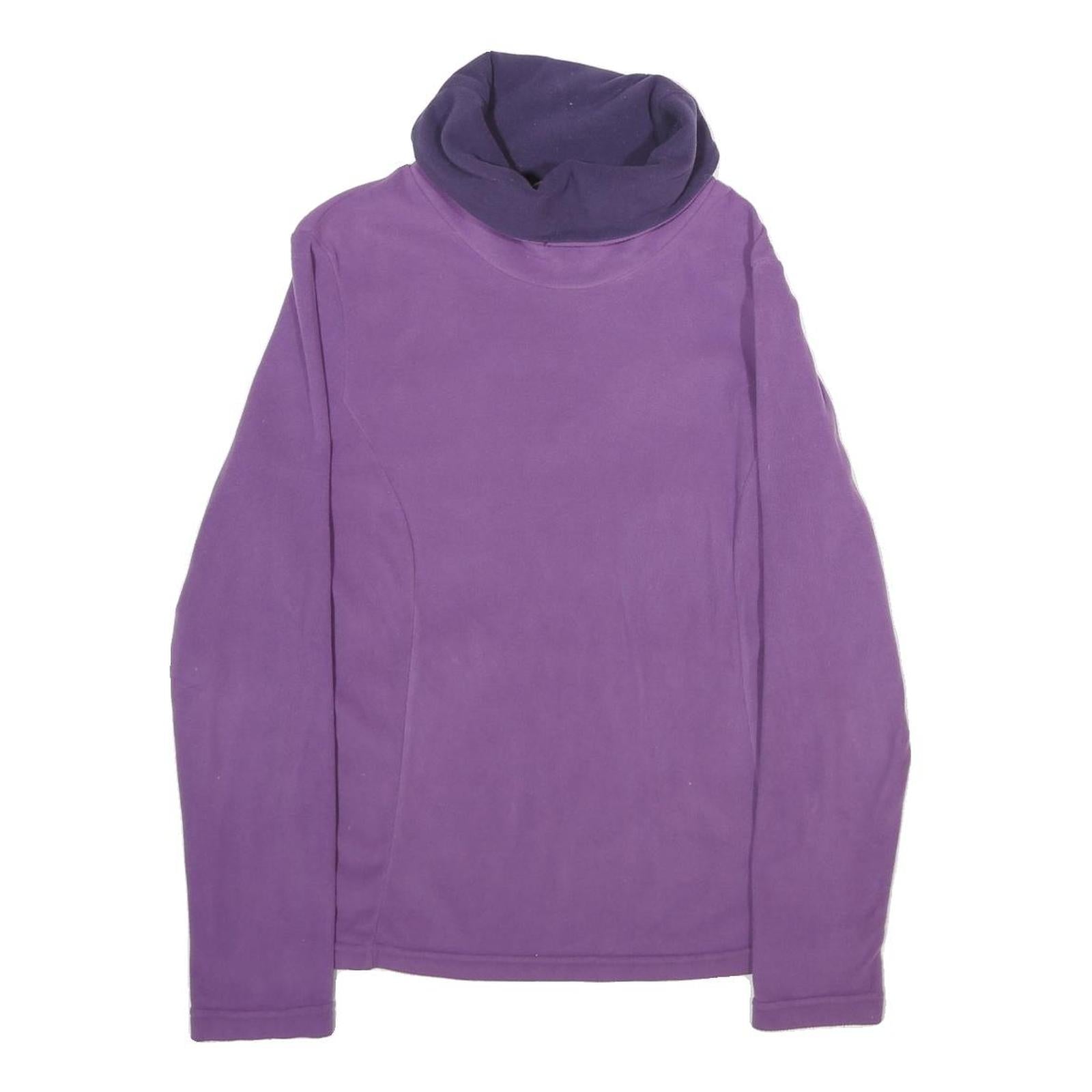 QUECHUA Womens Purple Plain Roll Neck Basic Knit L Jumper Outdoor Polyester Refurbished - N/A refurbished available on Cerqular