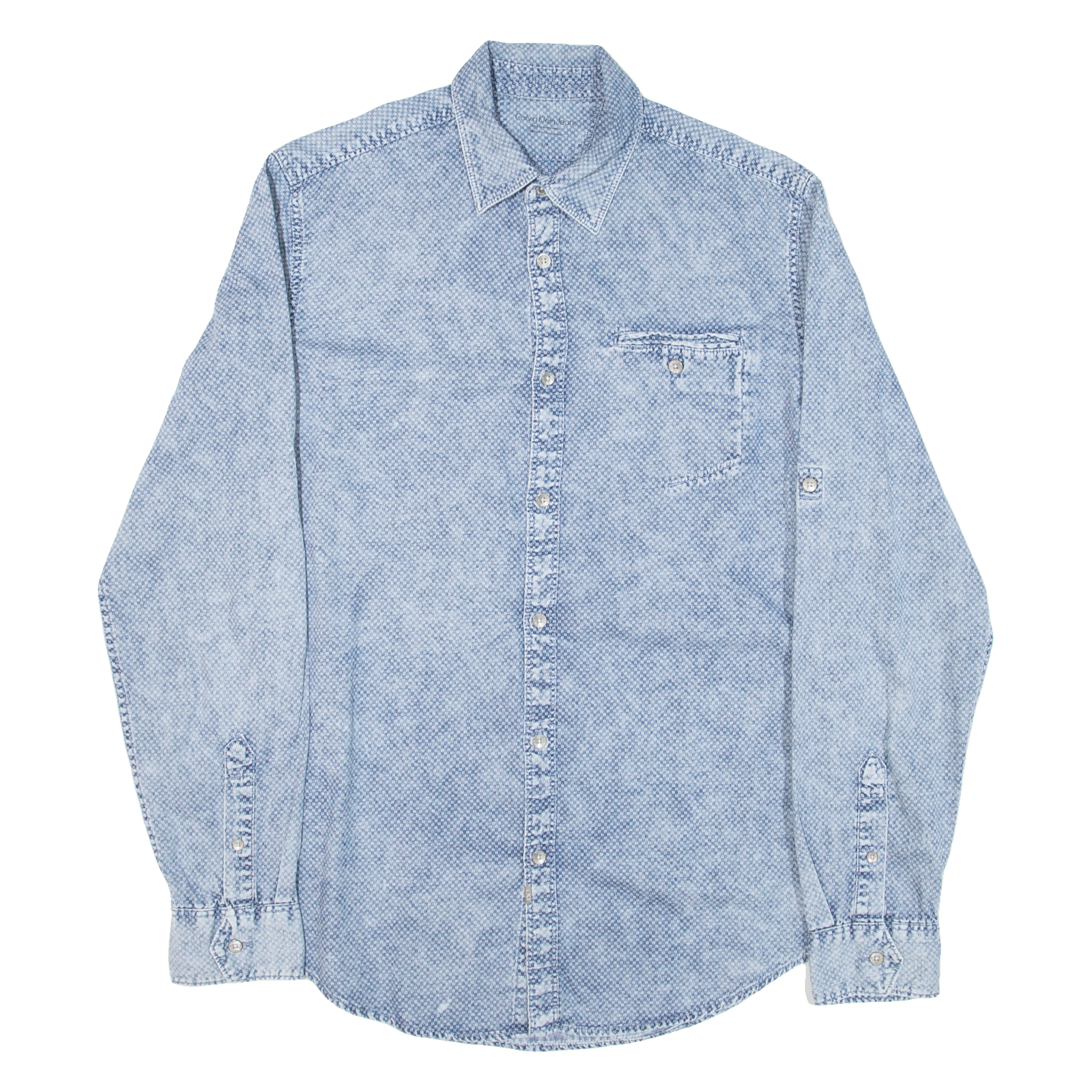 CALVIN KLEIN JEANS Mens Shirt Blue Long Sleeve S Refurbished - N/A refurbished available on Cerqular