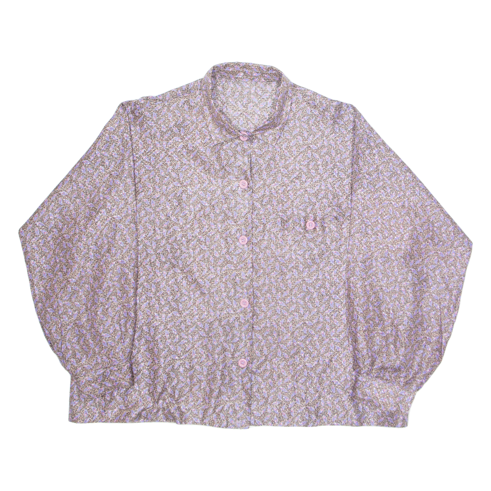 Womens Shirt Purple Floral Long Sleeve L Refurbished - N/A refurbished available on Cerqular