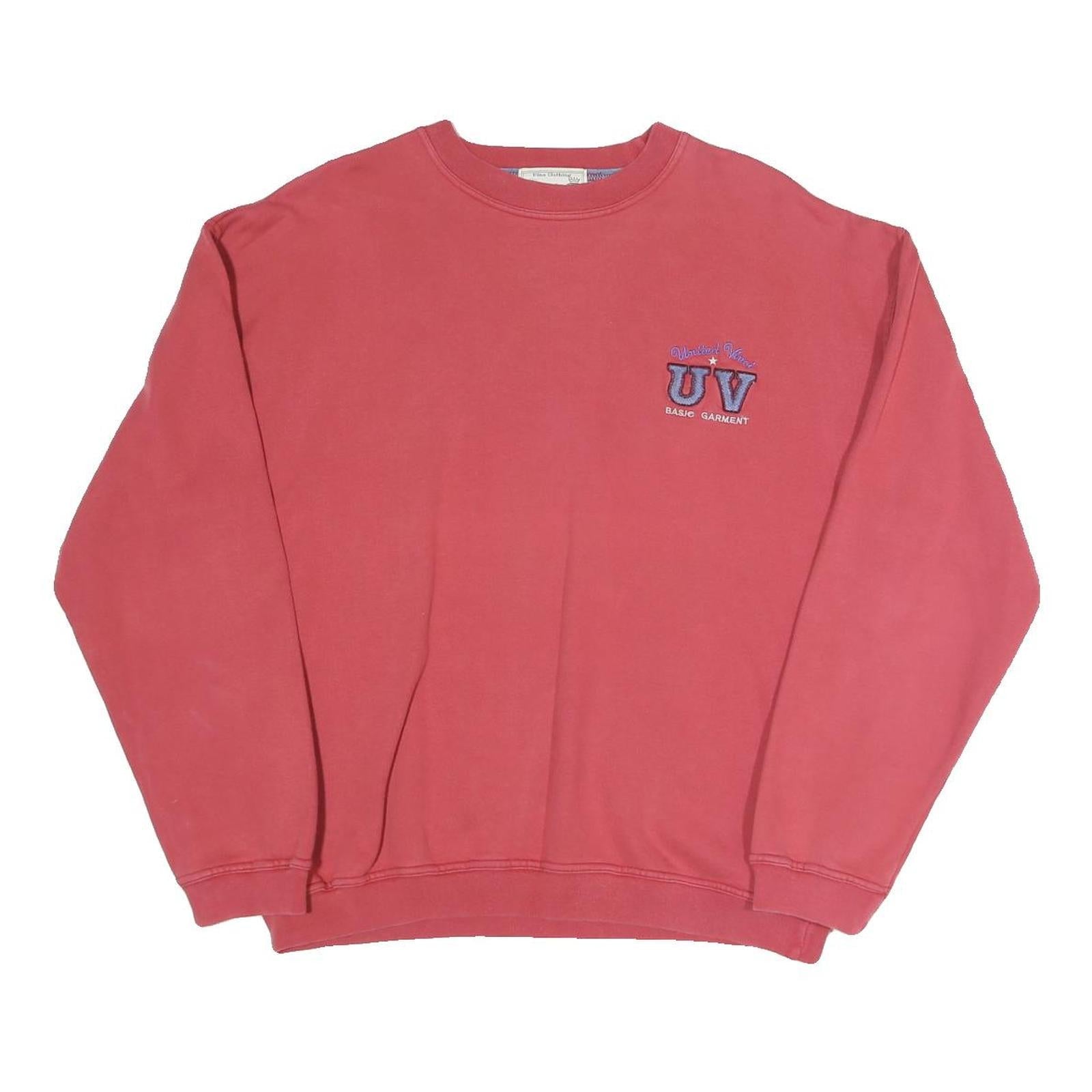 VINCI Womens Red UV Basic Garment Crew Neck M Sweatshirt Casual Cotton Blend Refurbished - N/A refurbished available on Cerqular