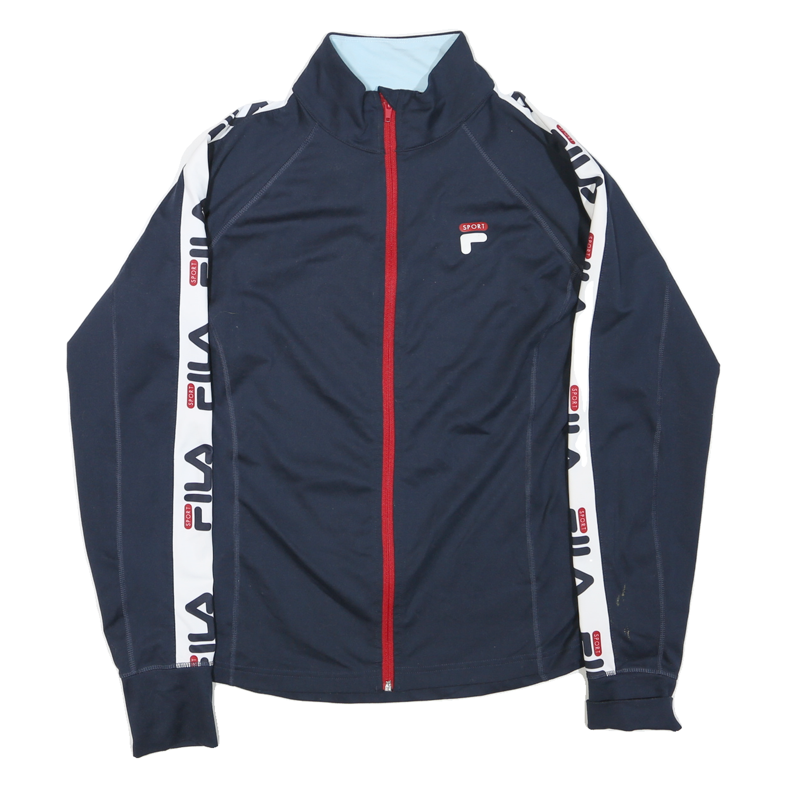 FILA Mens Navy Blue & White Sport Track Jacket XL Polyester Blend Zip Logo Refurbished - N/A refurbished available on Cerqular
