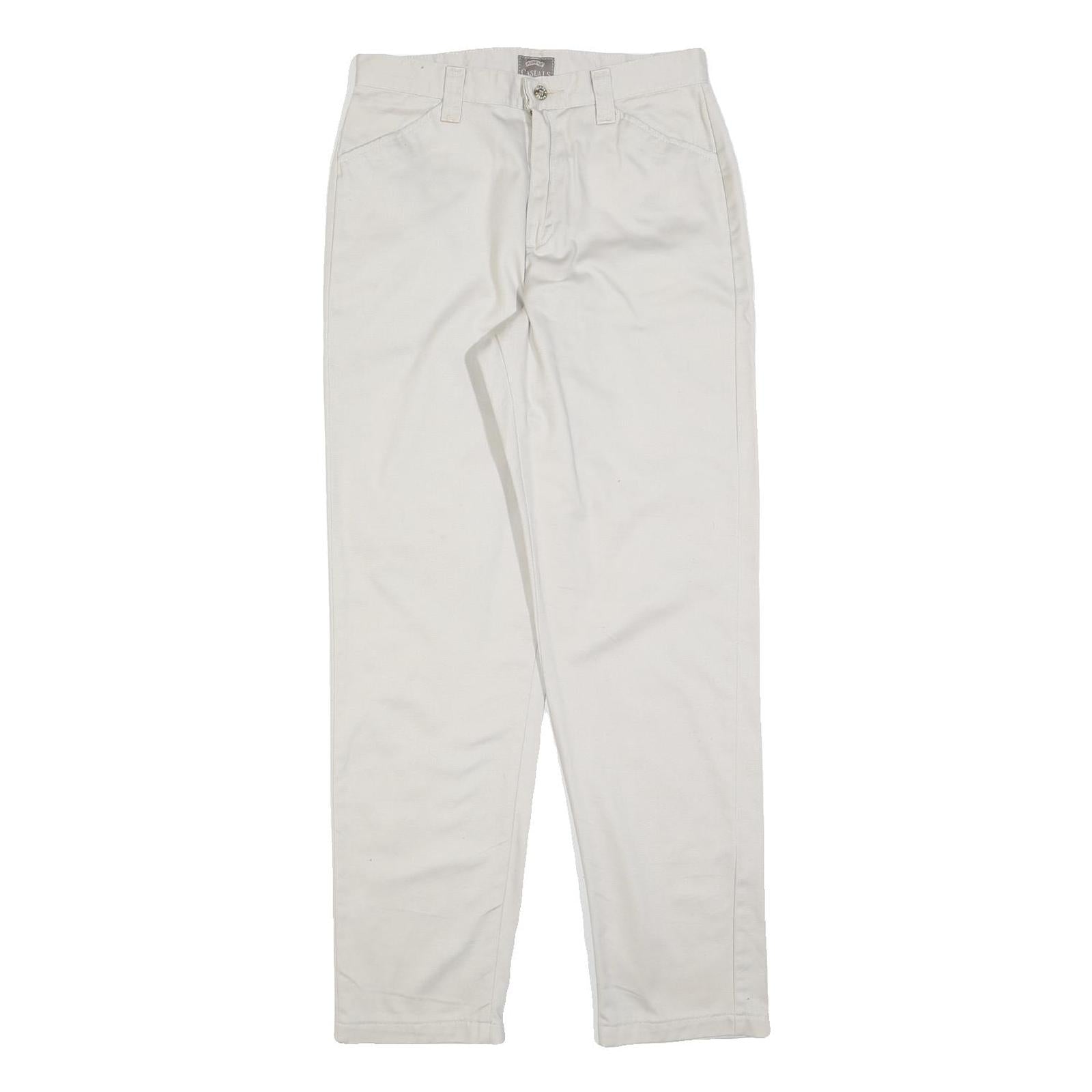 RIDERS Mens Cotton Blend White Regular Fit Straight Leg Trousers W28 L30 Casual Refurbished - N/A refurbished available on Cerqular