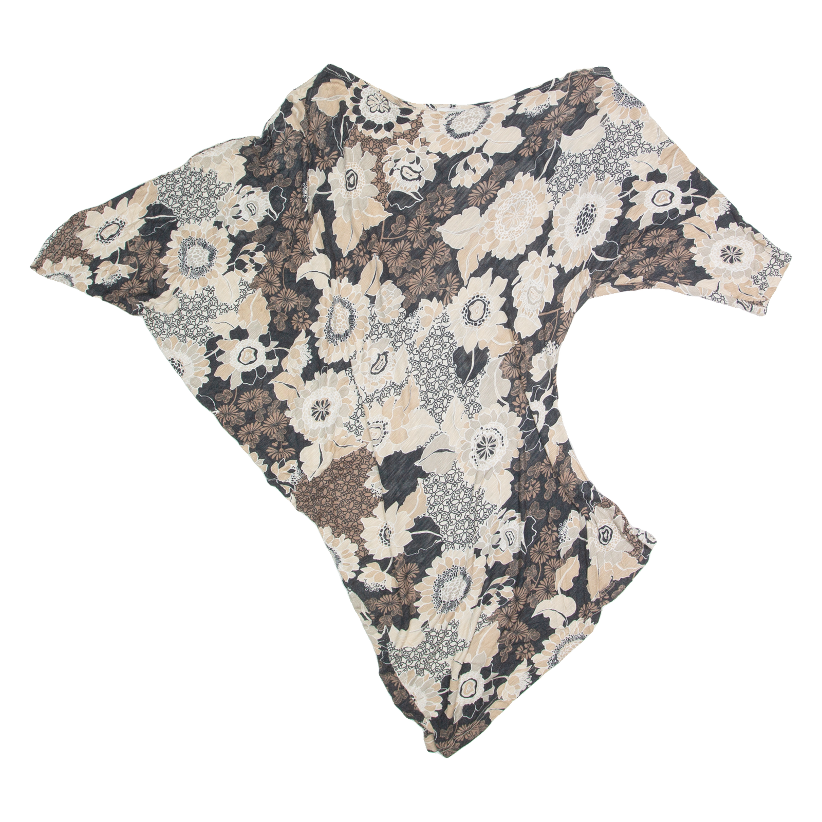 NORTHLAND Womens Printed Blouse Black Floral M Refurbished - N/A refurbished available on Cerqular