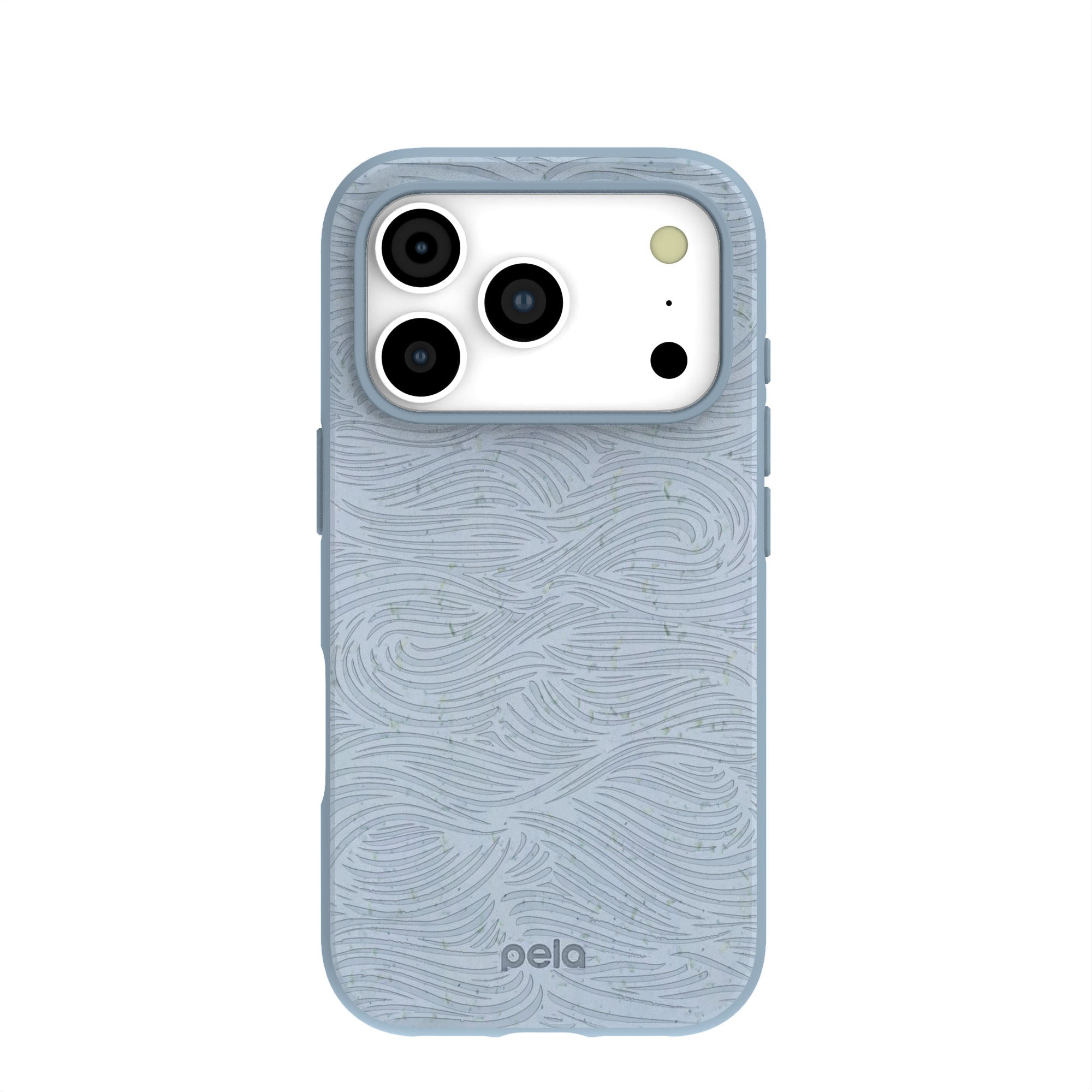 Powder Blue Ebb and Flow iPhone 17 Pro Case | MagSafe Compatibility: Without MagSafe Refurbished - Pela Case refurbished available on Cerqular