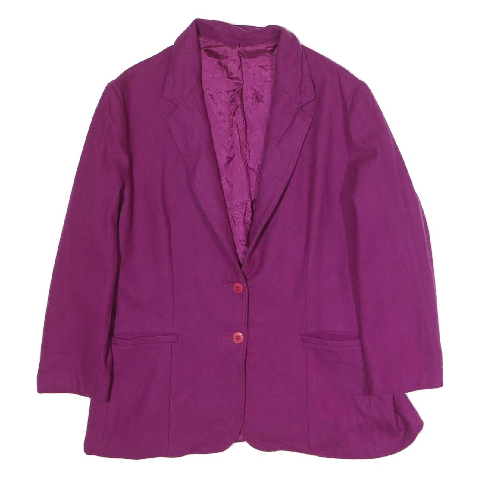 CROSS COUNTRY FASHIONS Womens Purple Wool Classic Jacket L Button Closure Refurbished - N/A refurbished available on Cerqular
