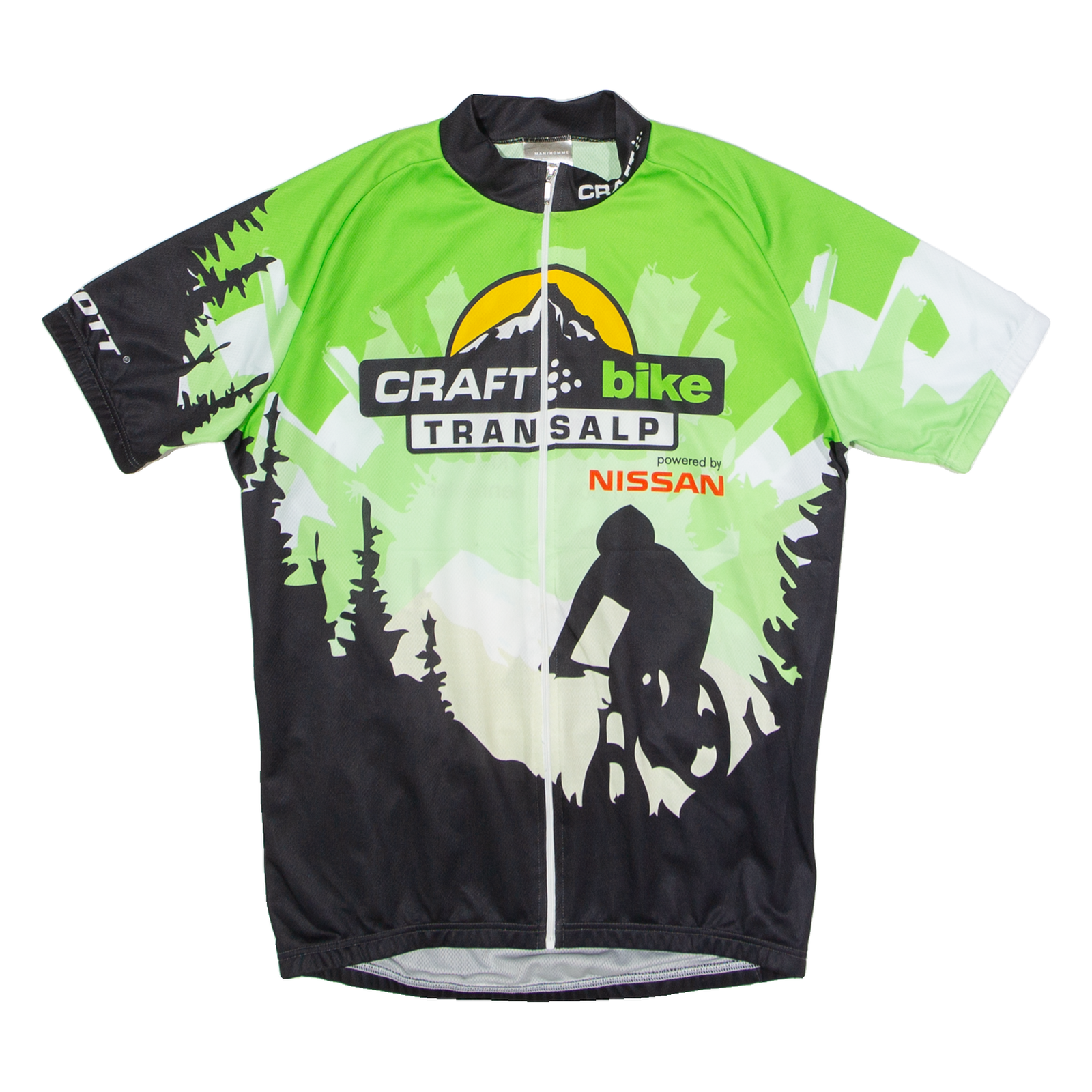 CRAFT Full Zip Cycling Mens Jersey Green High Neck M Refurbished - N/A refurbished available on Cerqular