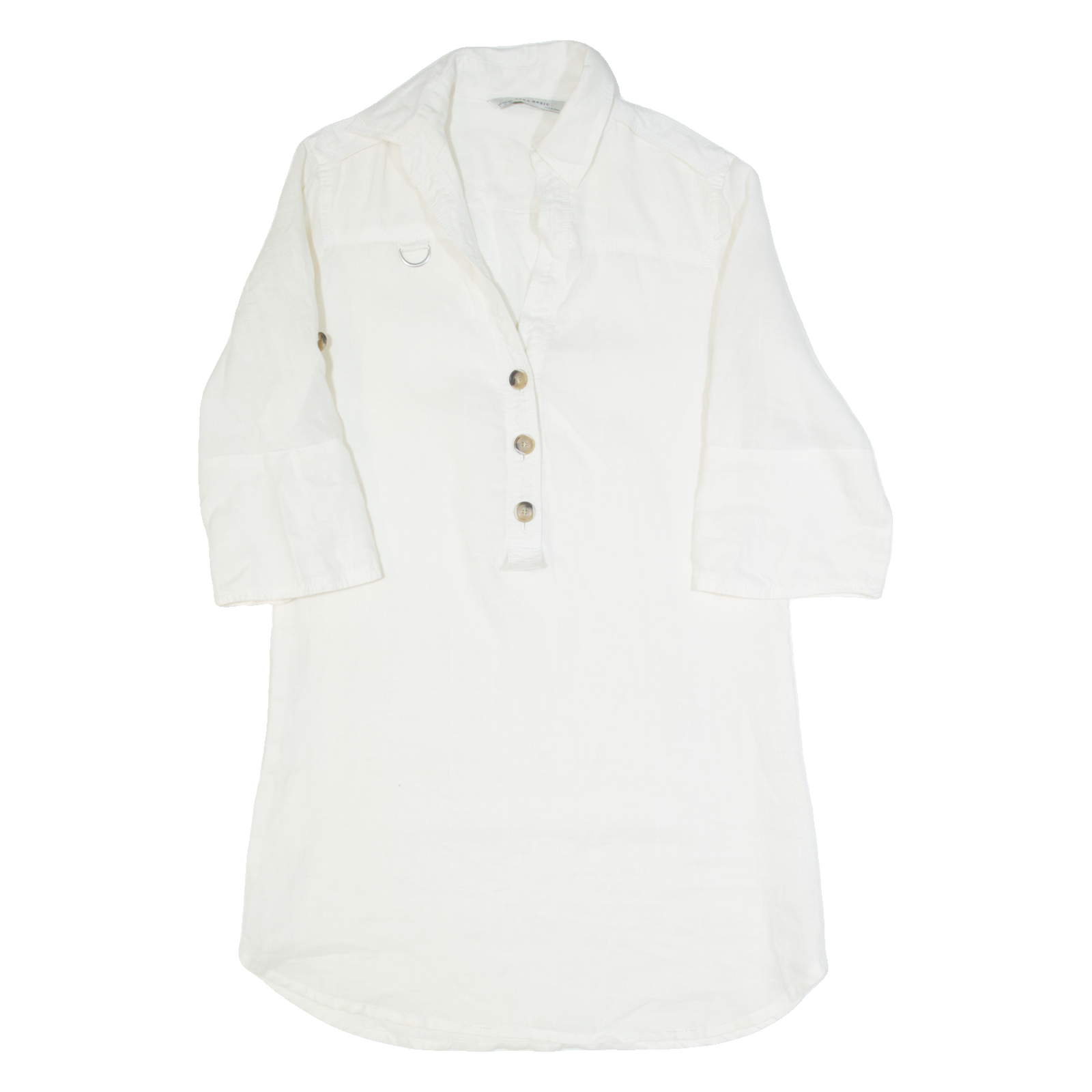 ZARA BASIC Oversized Womens Shirt Dress Cream Knee Length M Refurbished - N/A refurbished available on Cerqular