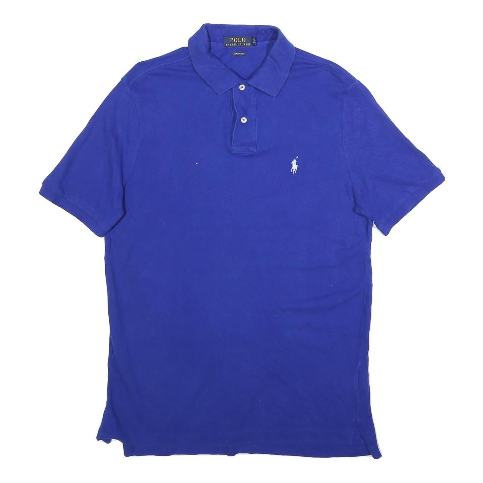 POLO RALPH LAUREN Mens Blue Short Sleeve Plain Logo Embroidered S Cotton Blend Refurbished - N/A refurbished available on Cerqular