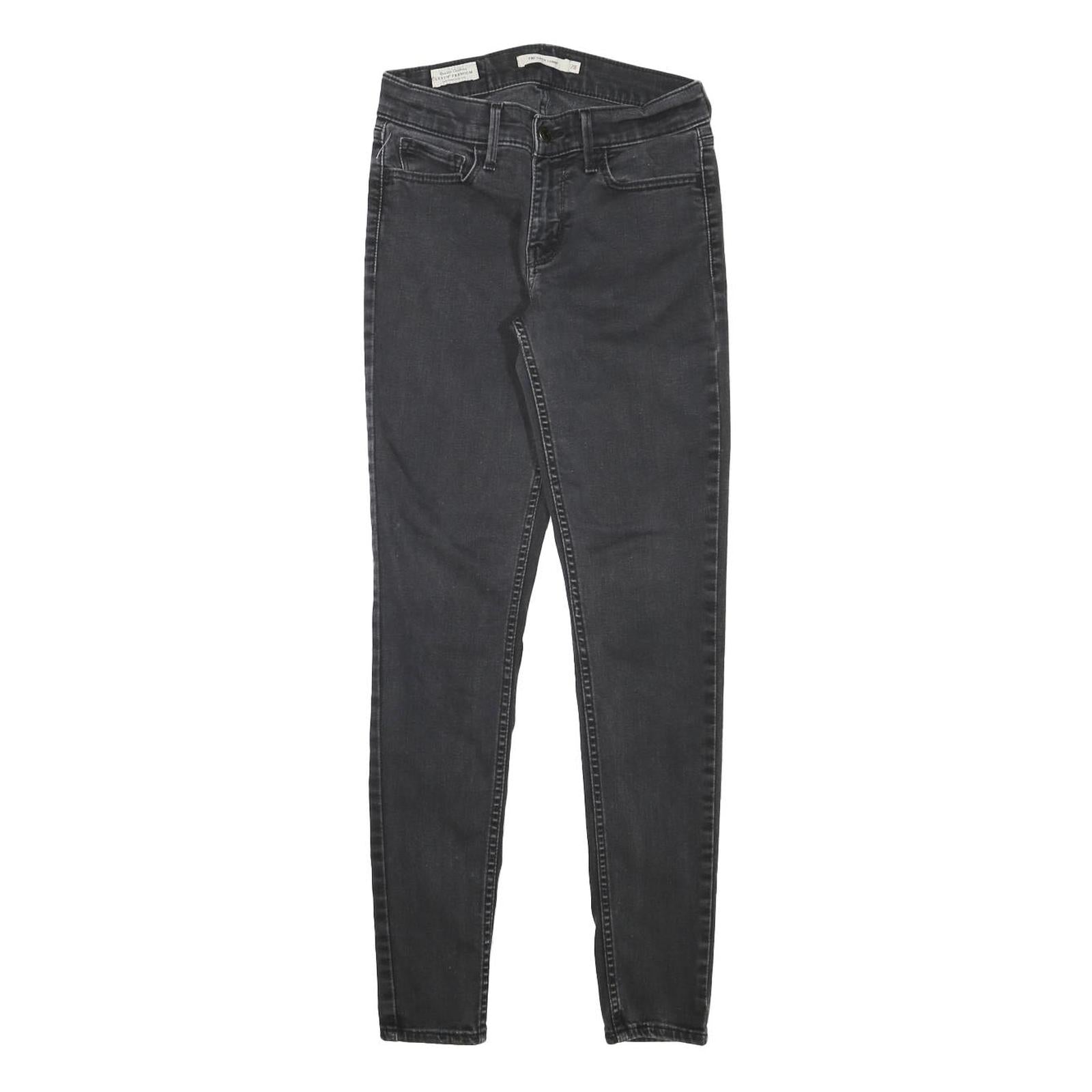 LEVI'S Womens Black Slim Skinny Denim Medium W25 L28 Zip Cotton Blend Jeans Refurbished - N/A refurbished available on Cerqular