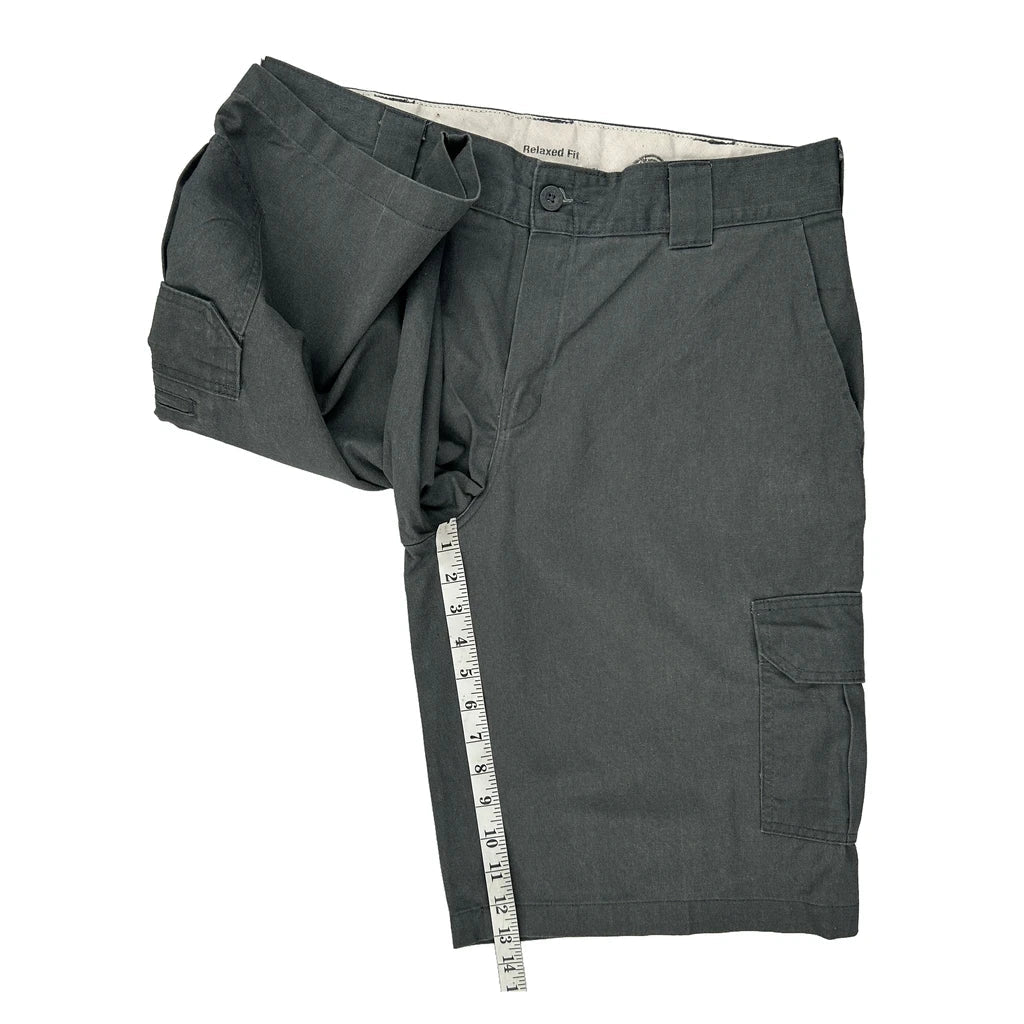 Dickies Cargo Shorts - 32W 10L Grey Polyester Blend Refurbished - Thrifted (note: this is a term often used to describe second- refurbished available on Cerqular