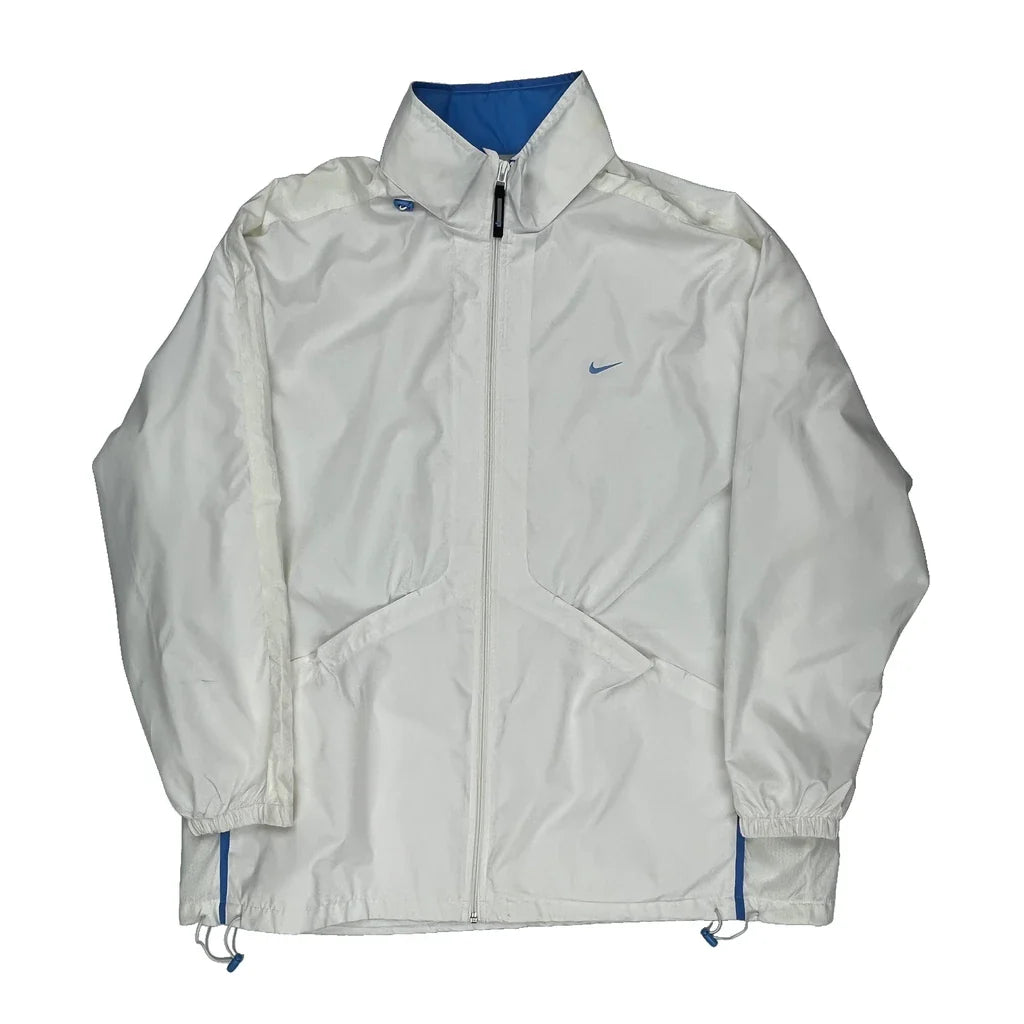 Nike Windbreaker - 2XL White Polyester Refurbished - Thrifted (note: this is a term often used to describe second- refurbished available on Cerqular