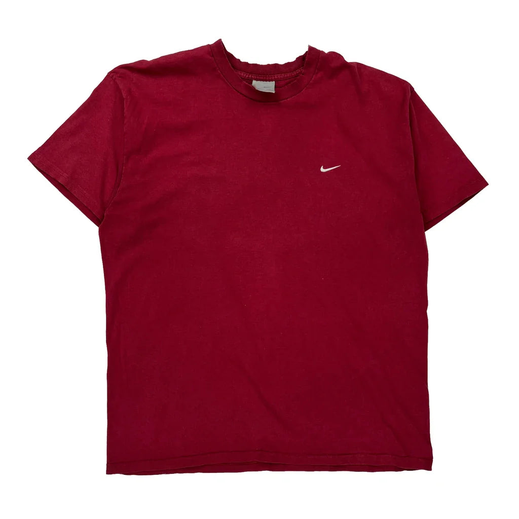 Buy Nike T-Shirt - XL Red Cotton Refurbished - $37.51 Nike T-Shirt - XL Red Cotton Refurbished - Thrifted (note: this is a term often used to describe second- refurbished available on Cerqular