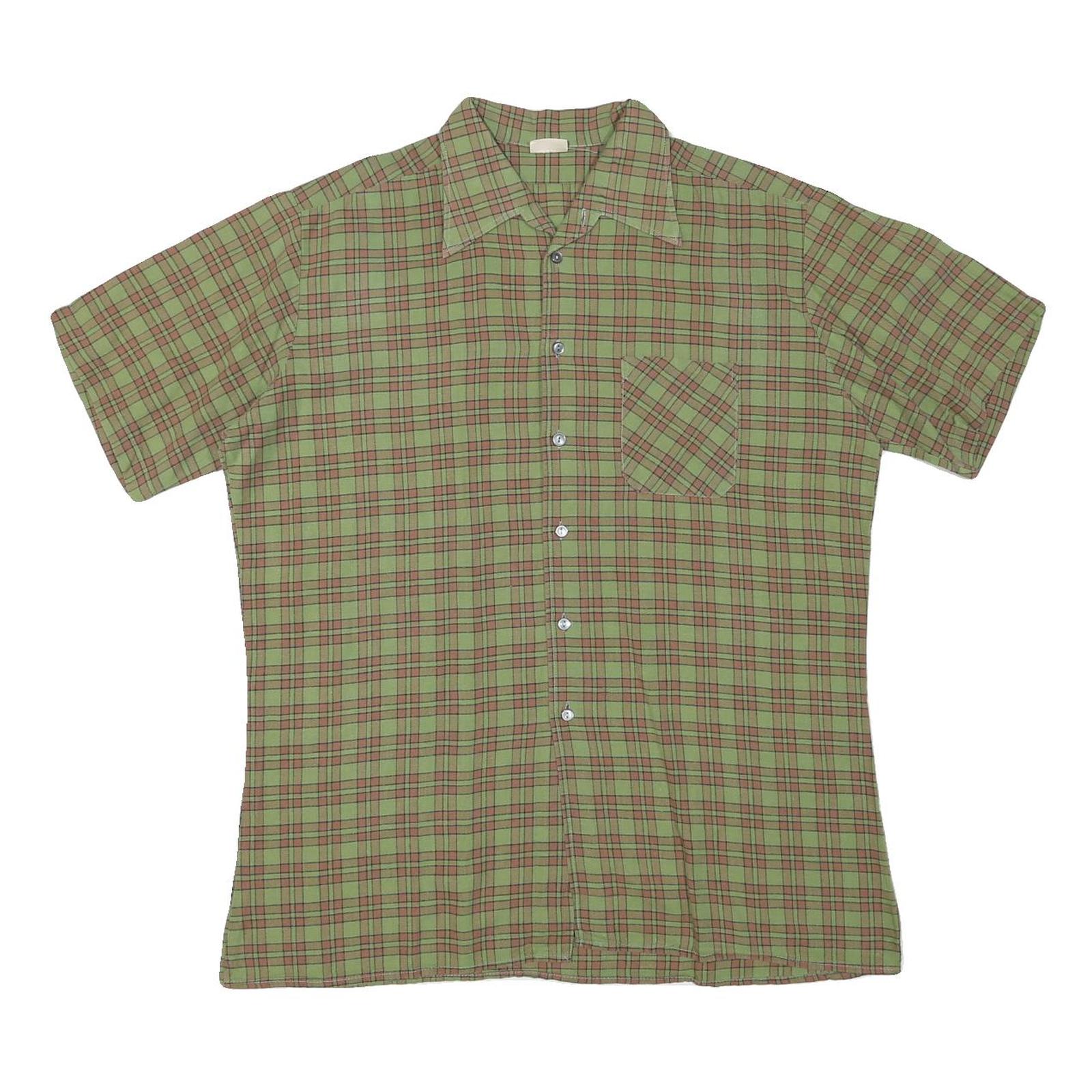 ACKERMANN Mens Green & Brown Check Shirt M Cotton Blend Short Sleeve Casual Refurbished - N/A refurbished available on Cerqular