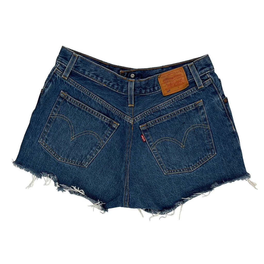 Levis Denim Shorts - 30W UK 10 Blue Denim Refurbished - Thrifted (note: this is a term often used to describe second- refurbished available on Cerqular