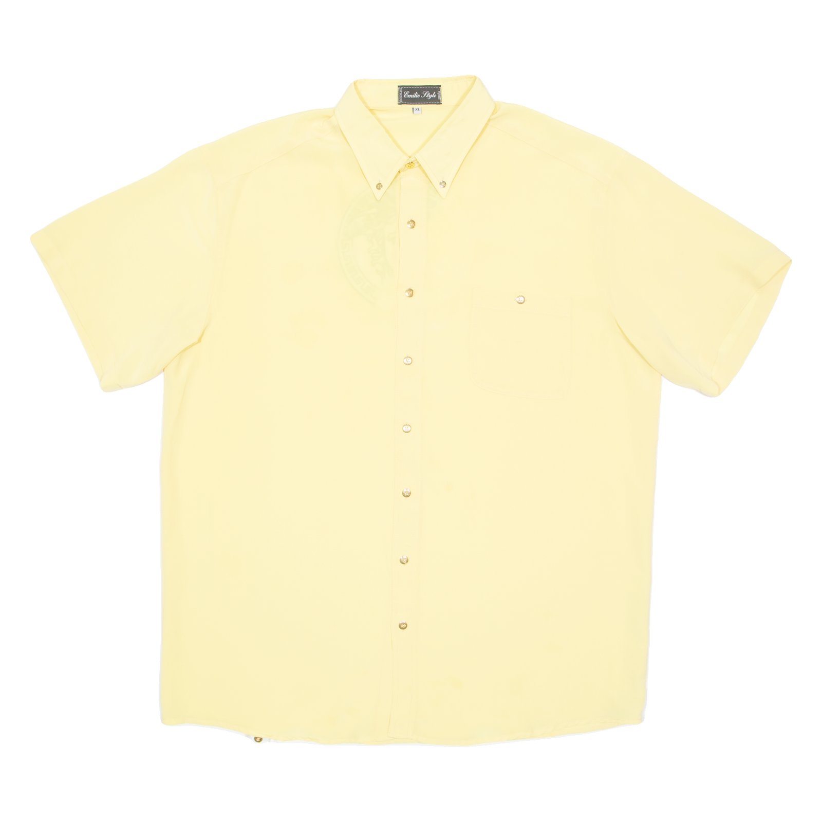 EMILIO STYLE Mens Plain Shirt Yellow XL Refurbished - N/A refurbished available on Cerqular