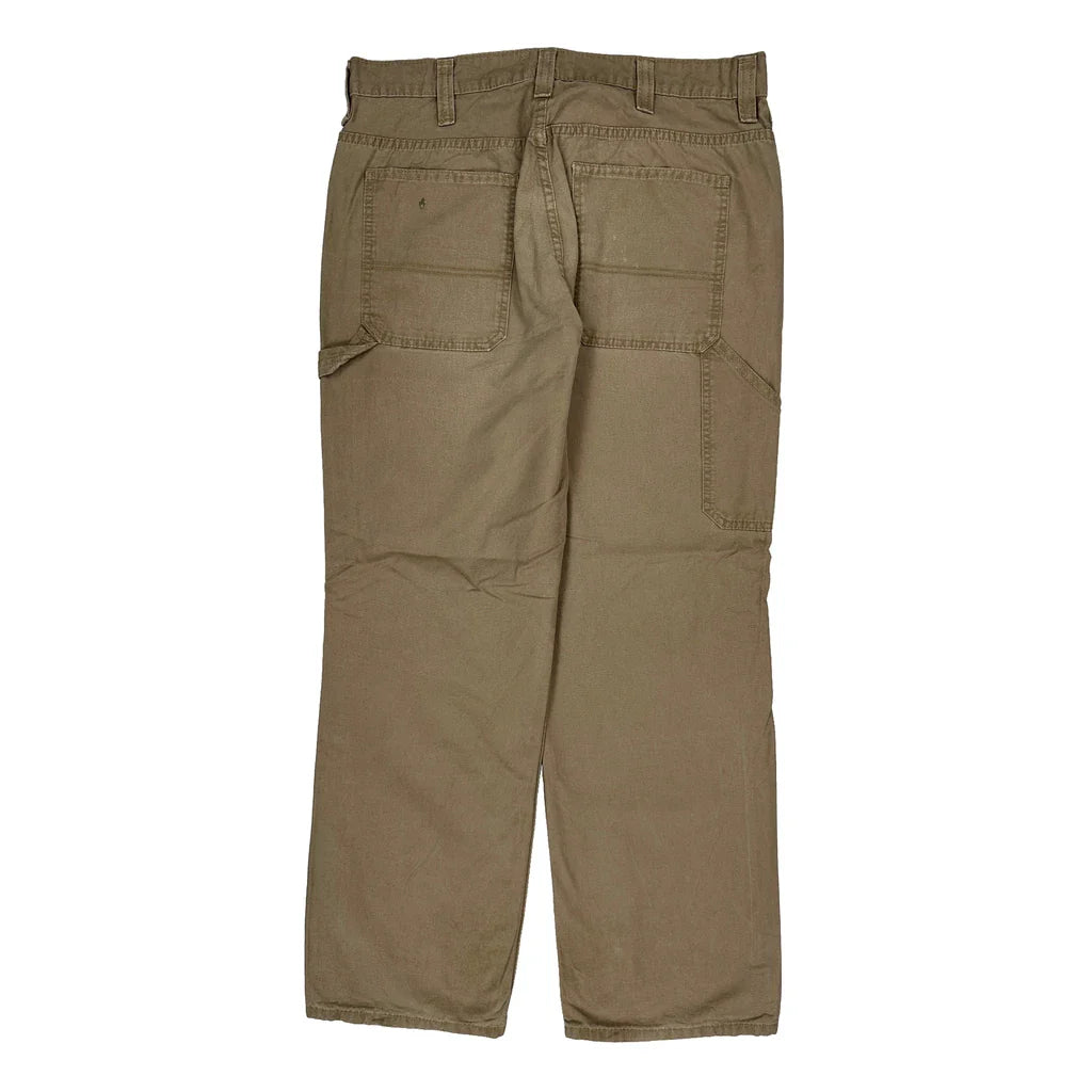 Blue Mountain Carpenter Trousers - 36W 32L Khaki Cotton Refurbished - Thrifted (note: this is a term often used to describe second- refurbished available on Cerqular