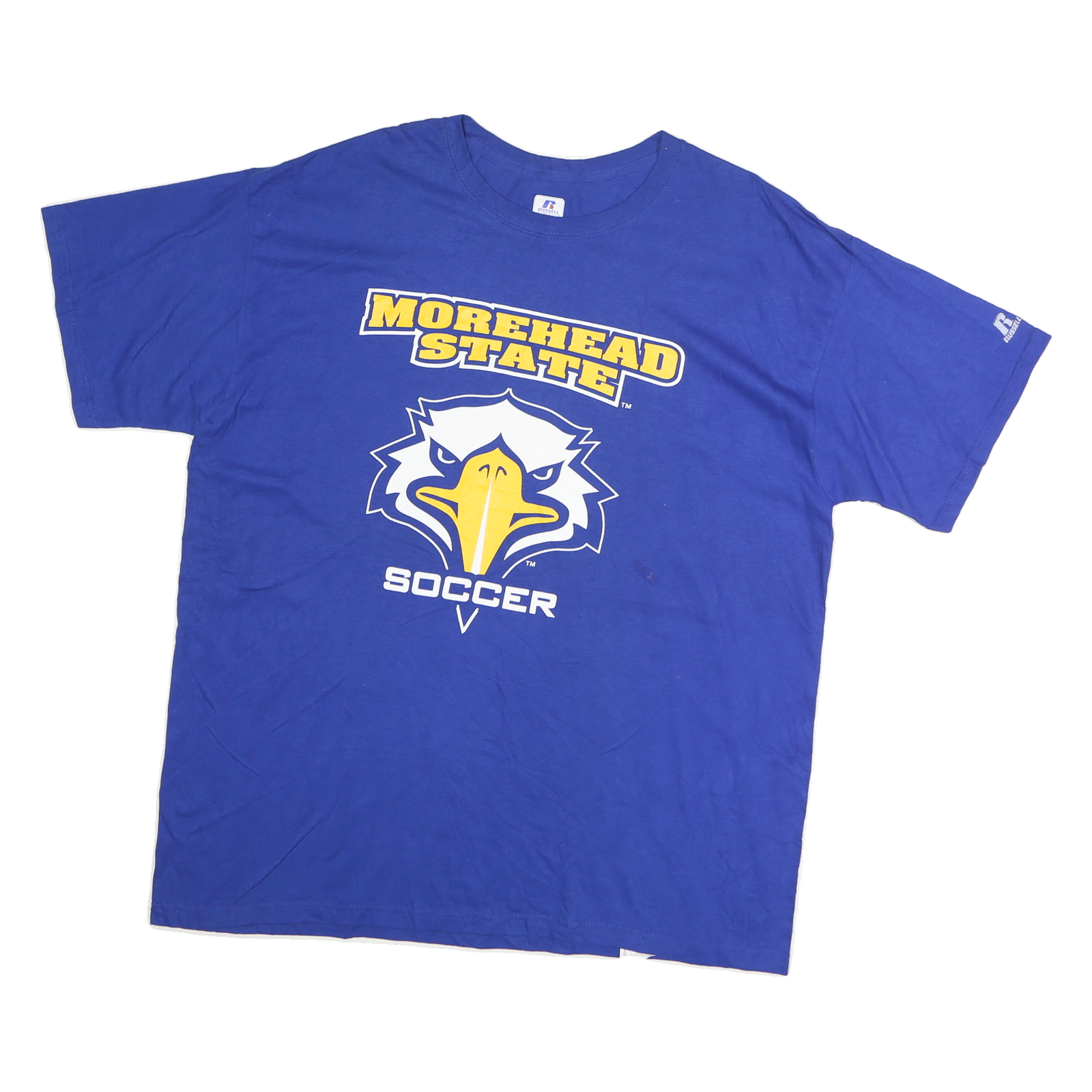 Buy RUSSELL ATHLETIC Mens Blue Morehead State Soccer Graphic T-Shirt XL Crew Neck Refurbished - $14.29 RUSSELL ATHLETIC Mens Blue Morehead State Soccer Graphic T-Shirt XL Crew Neck Refurbished - N/A refurbished available on Cerqular